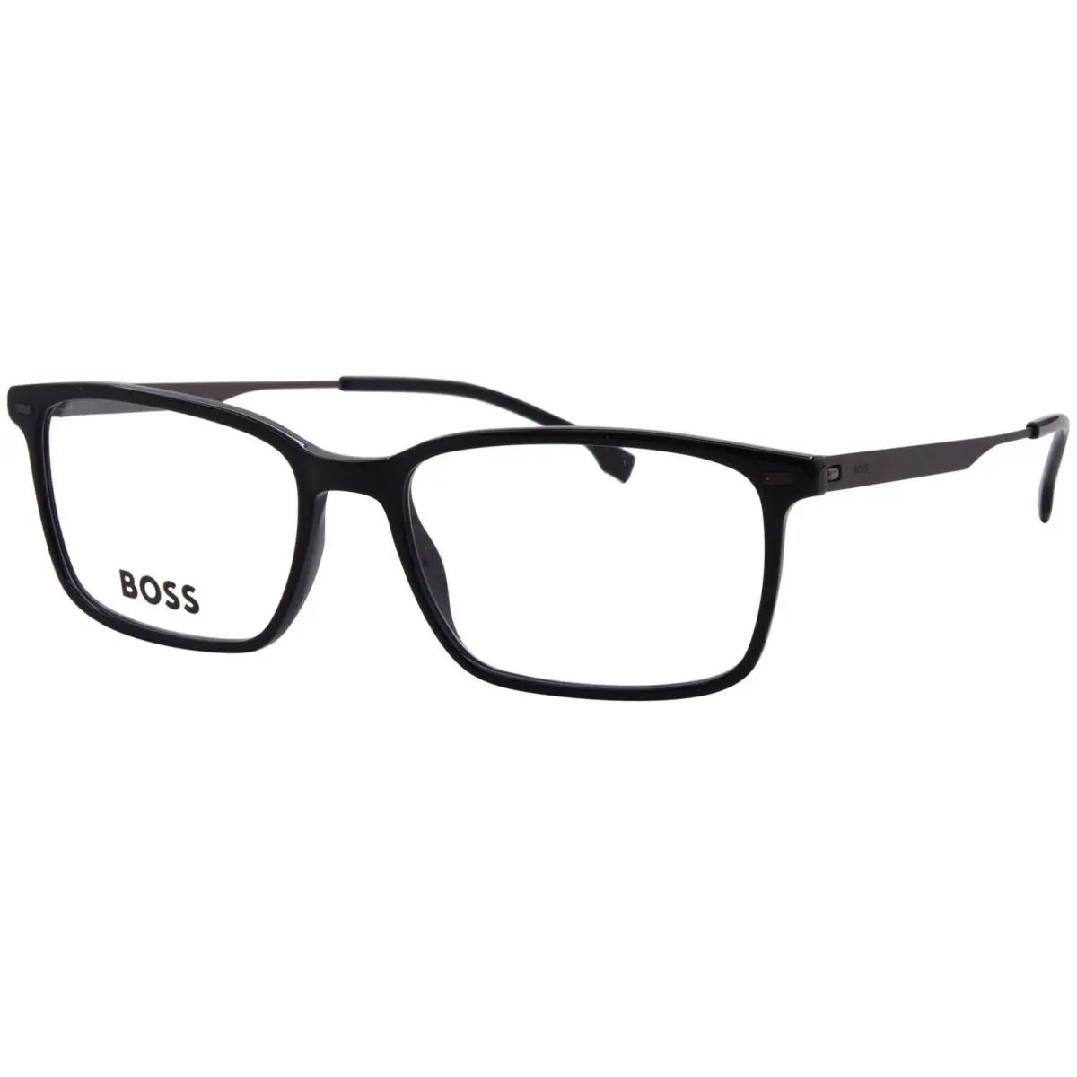 Hugo Boss 1643 Ans Eyeglasses Frame Men`s Black Ruthenium Full Rim 55mm