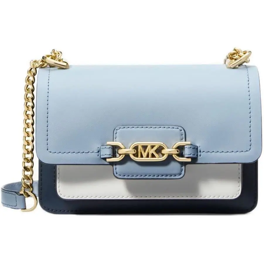 Michael Kors Leather Extra-small Blue Color-block Leather Crossbody Bag