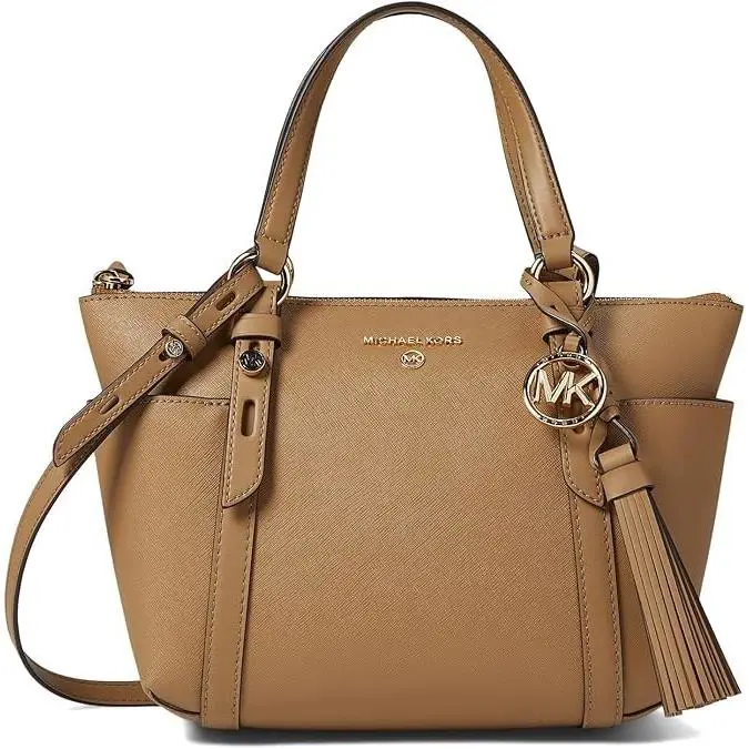 Michael Kors Sullivan Small Saffiano Leather Purse Shoulder Bag Beige