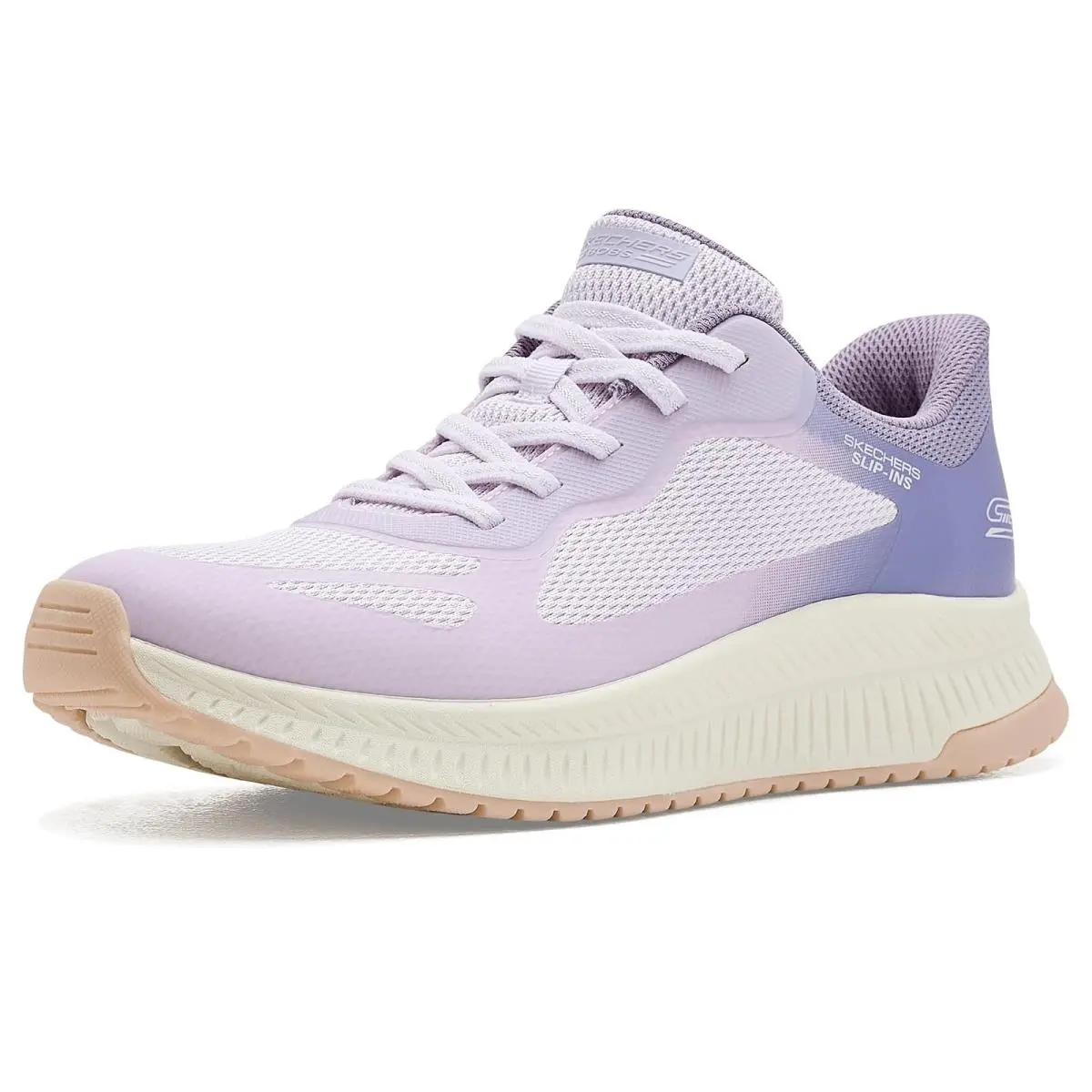 Woman`s Shoes Bobs From  Hands Free Slip-ins Bobs Squad 4 - Staple Look Purple/Multi by Skechers
