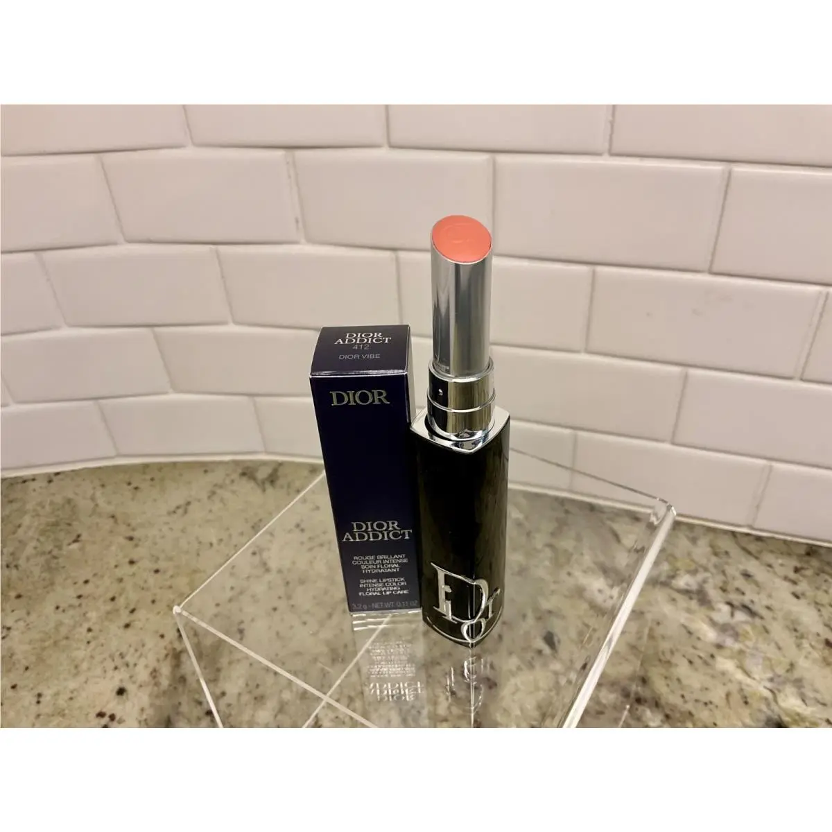 Addict Shine Lipstick Intense Color Hydrating Floral Lip Care 412 DIOR VIBE by Dior