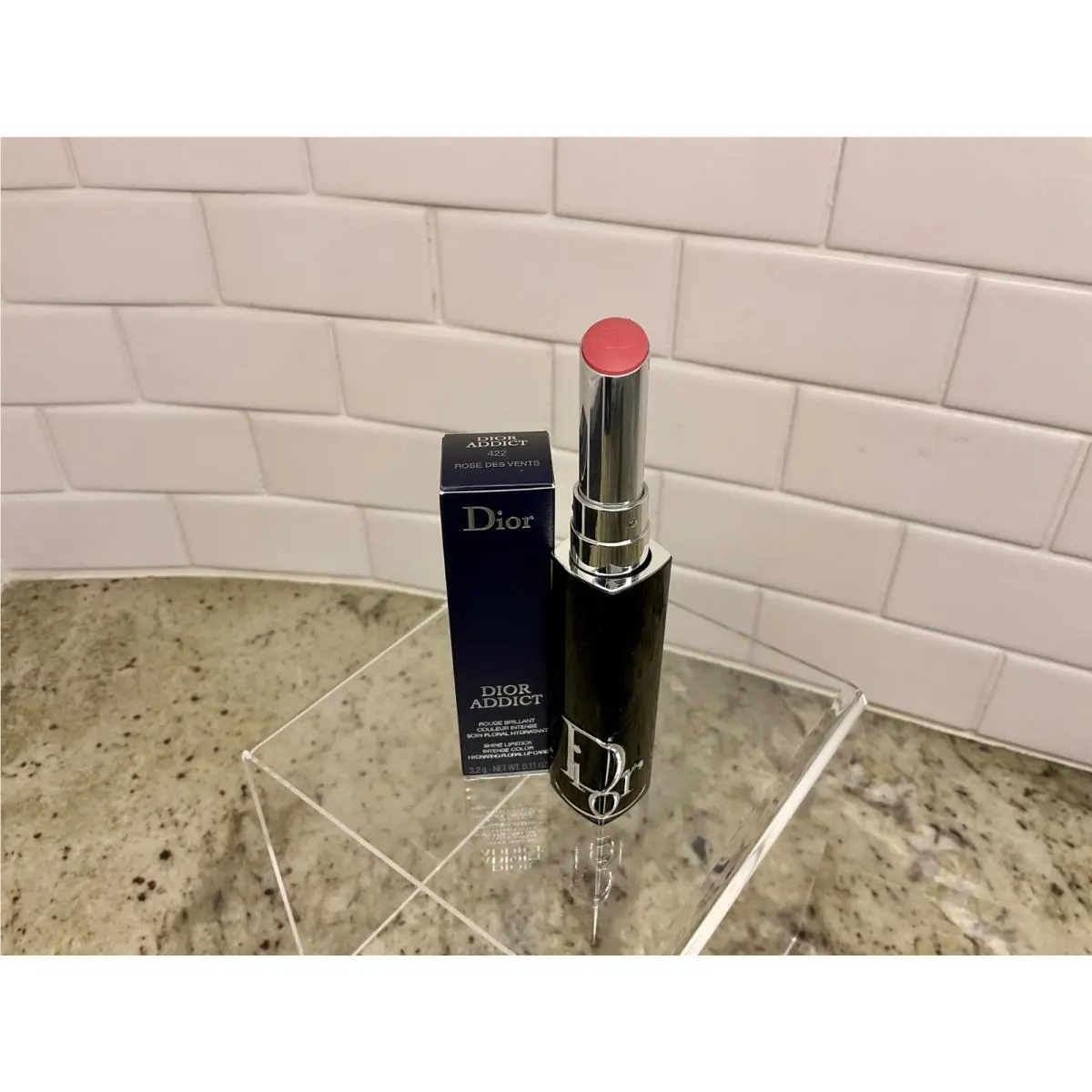 Addict Shine Lipstick Intense Color Hydrating Floral Lip Care 422 ROSE DES VENTS by Dior