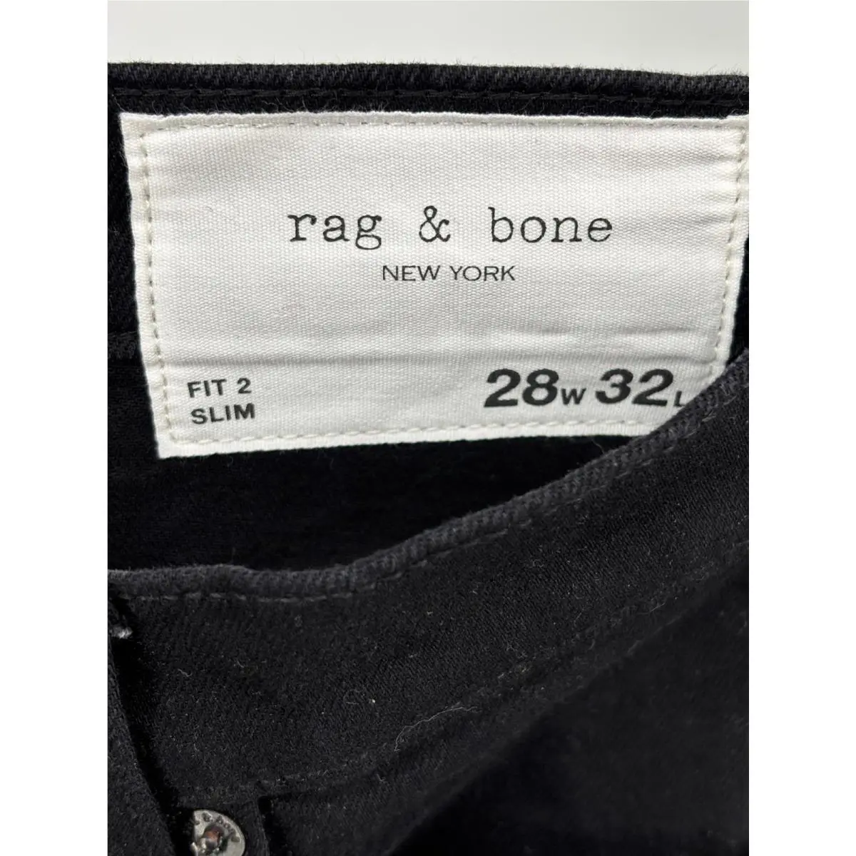 Rag Bone Fit 2 Slim Jeans Mens Black Ultra Soft 2 Way Stretch Minimalist