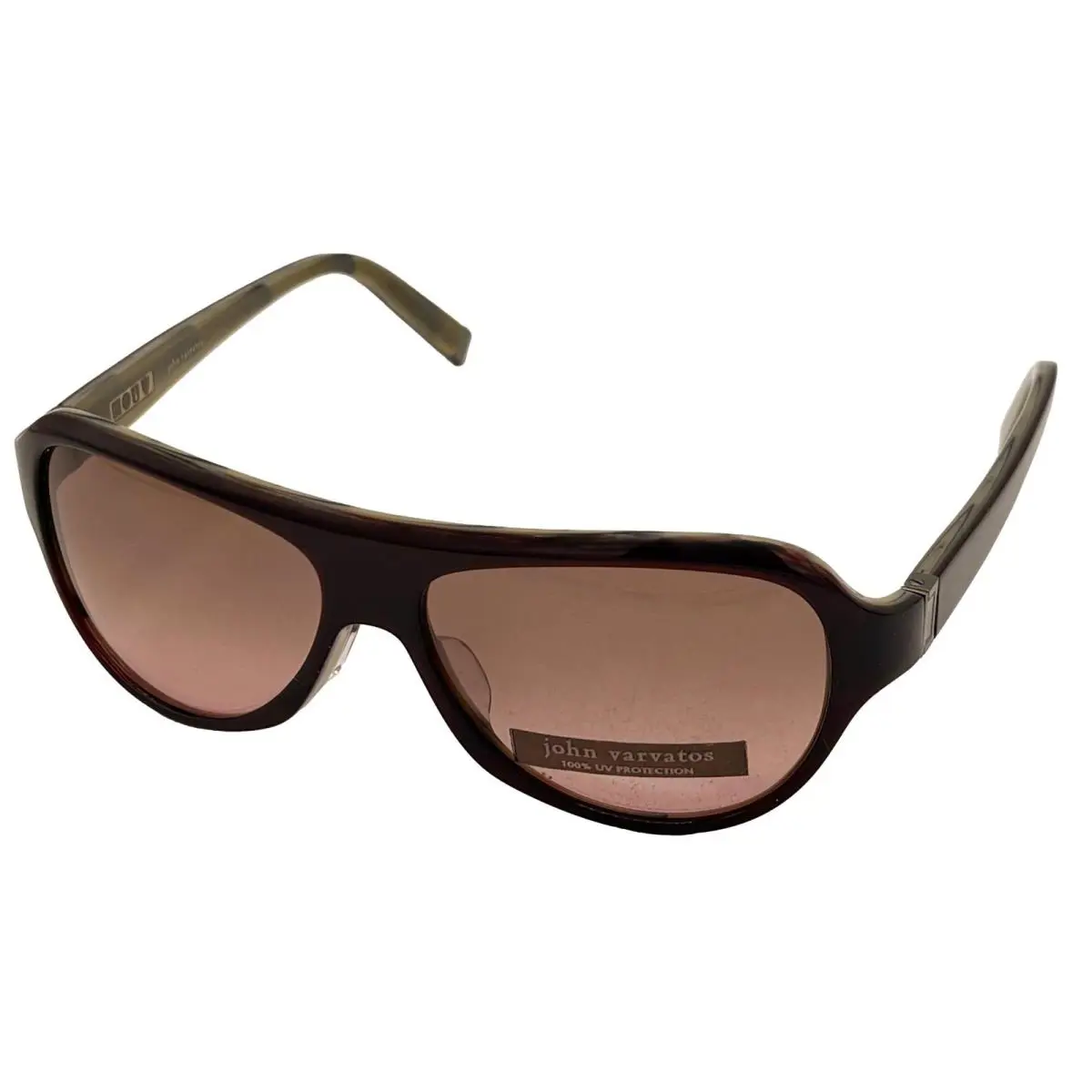 John Varvatos Mens Merlot Plastic Aviator Sunglass V735 Merlot Gradient Lens