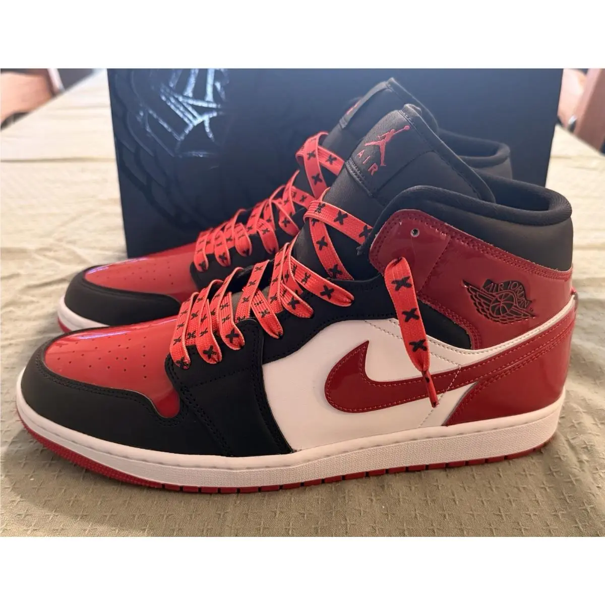 Nike Air Jordan 1 Mid SE Shoes Black Varsity Red White HV4091-006 Mens Sizes