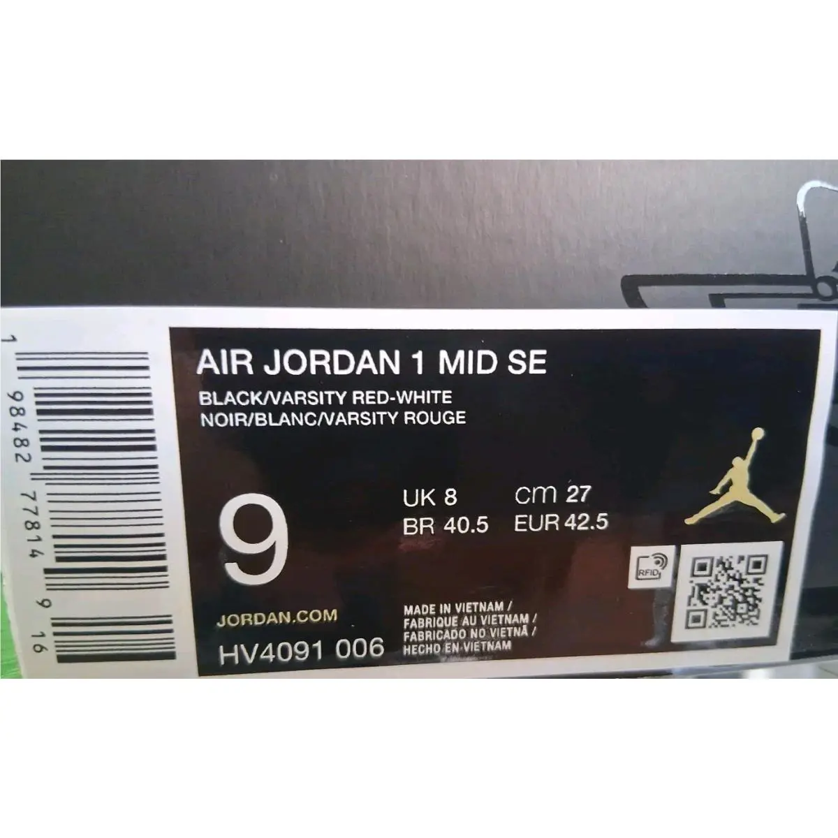 Nike shoes - Air Jordan 1 - Air - HV4091-006 - Black/ varsity Red /White 7