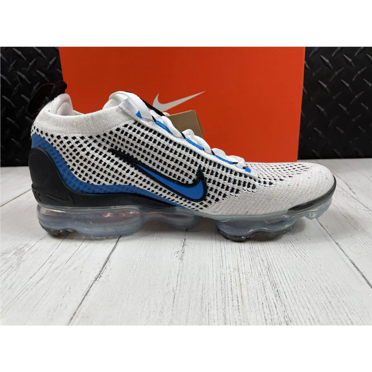 Nike shoes - Nike Air Vapormax 2021 FK (GS) - DB1550-101 - White, Photo Blue-Black, Manufacturer: 101 (UPC: 0195870307790) 8