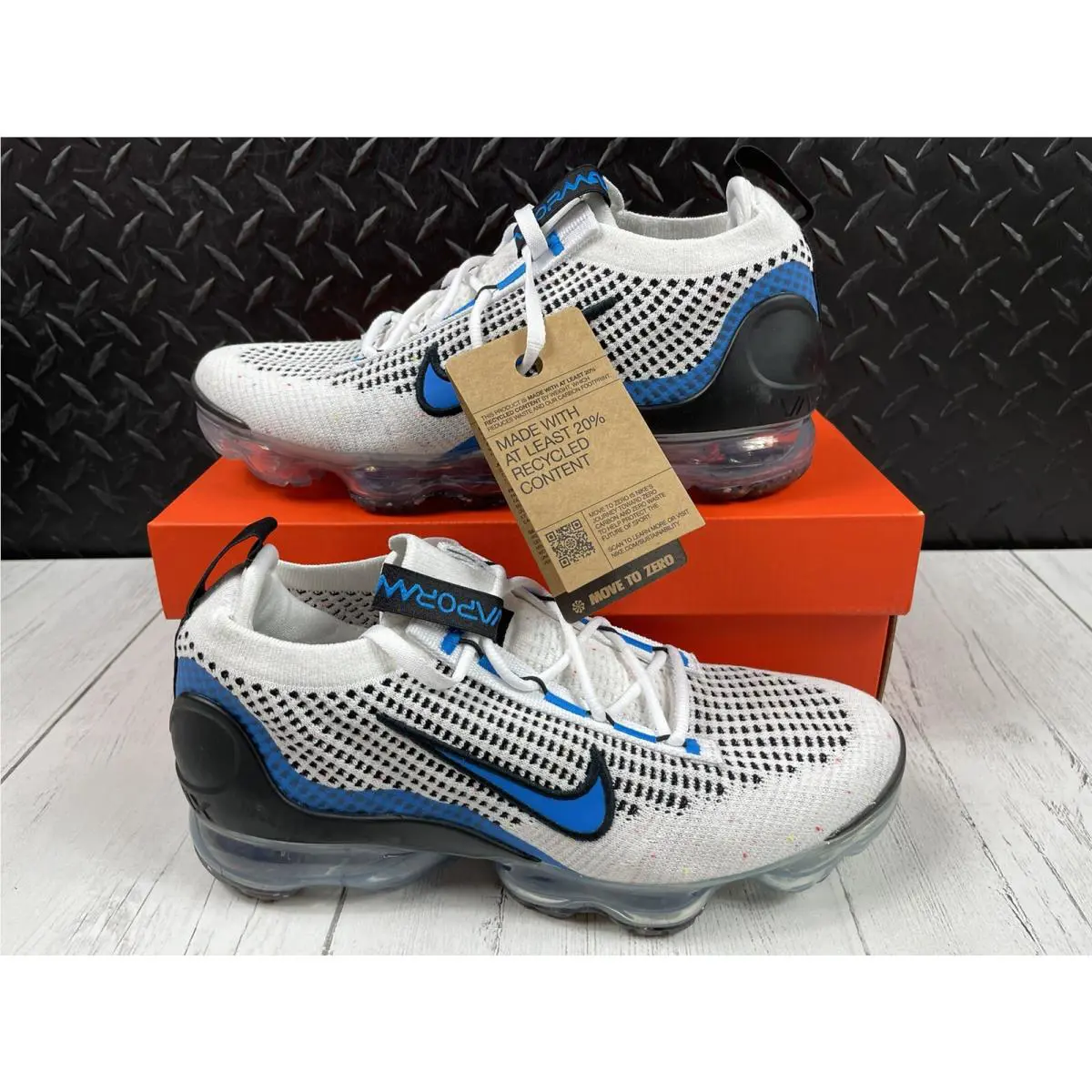 Nike shoes - Nike Air Vapormax 2021 FK (GS) - DB1550-101 - White, Photo Blue-Black, Manufacturer: 101 (UPC: 0195870307790) 0
