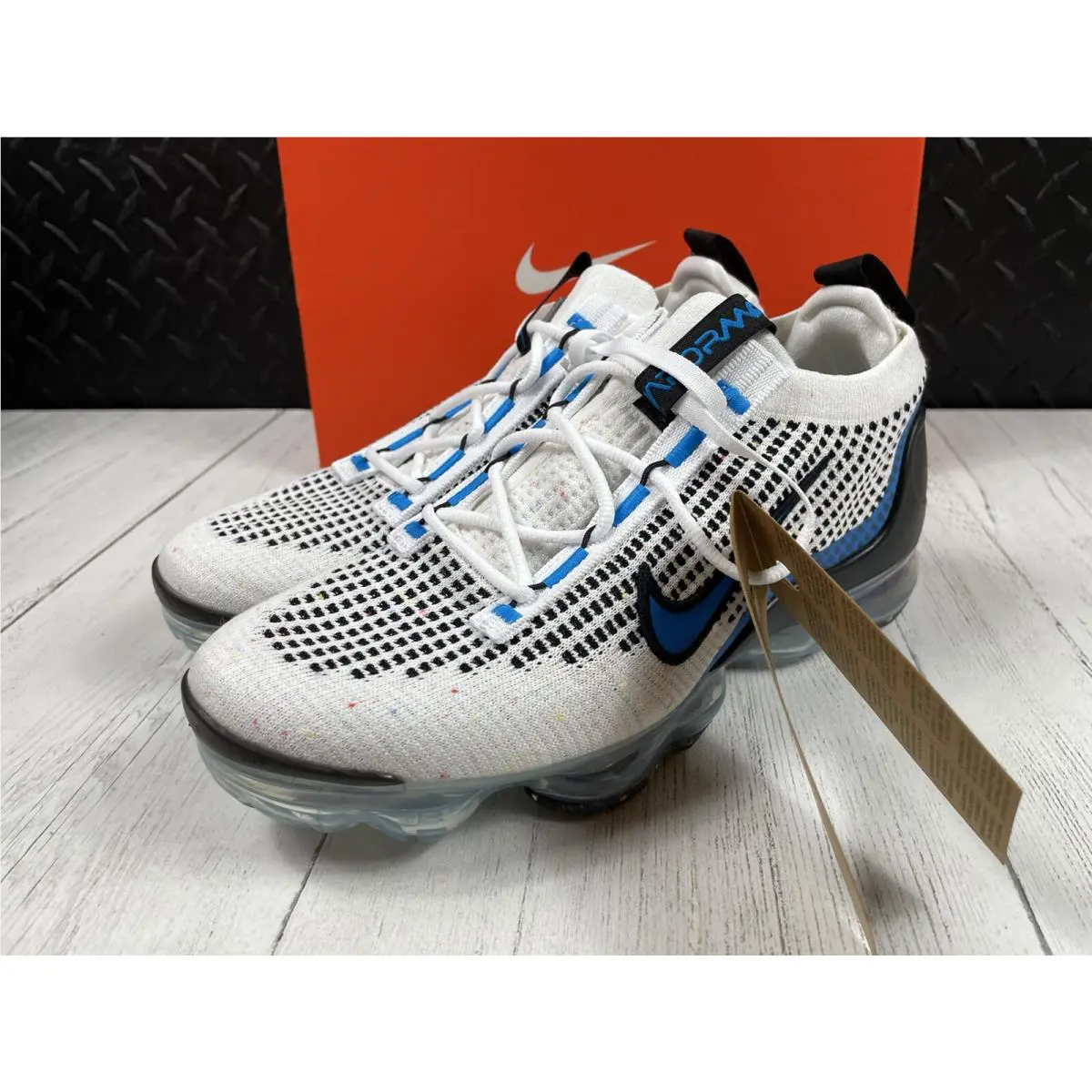 Nike shoes - Nike Air Vapormax 2021 FK (GS) - DB1550-101 - White, Photo Blue-Black, Manufacturer: 101 (UPC: 0195870307790) 3