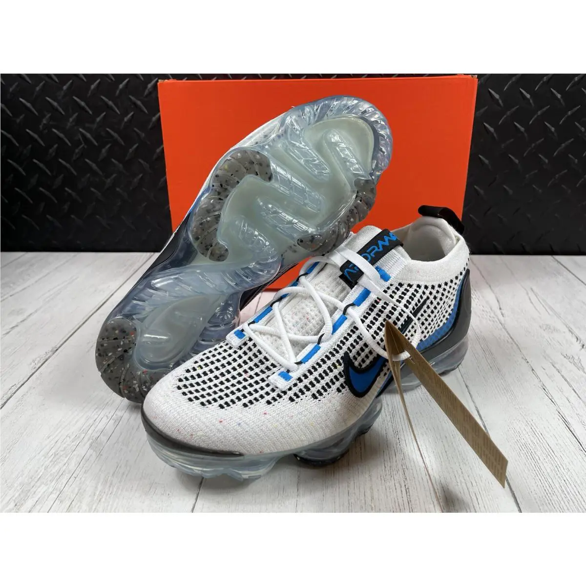 Nike shoes - Nike Air Vapormax 2021 FK (GS) - DB1550-101 - White, Photo Blue-Black, Manufacturer: 101 (UPC: 0195870307790) 4