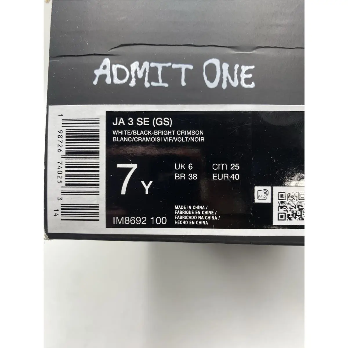 Nike shoes - Nike 3 - IM8692 100 - White/Black-Bright Crimson (UPC: 198726740253) 8