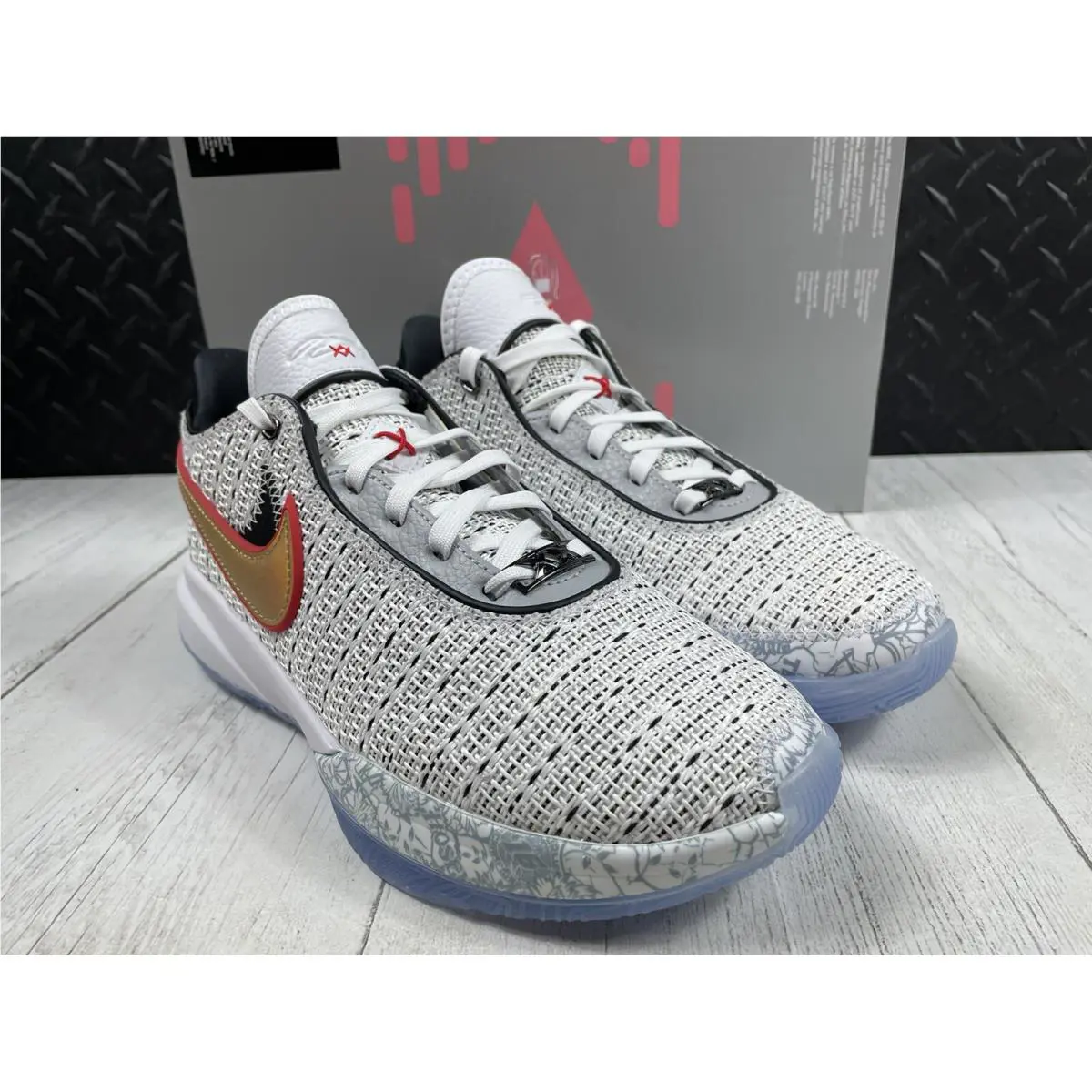 Nike shoes - Nike LeBron 20 - LeBron - DQ8651-100 - White/Metallic Gold-Black (UPC: 0196153026704) 1