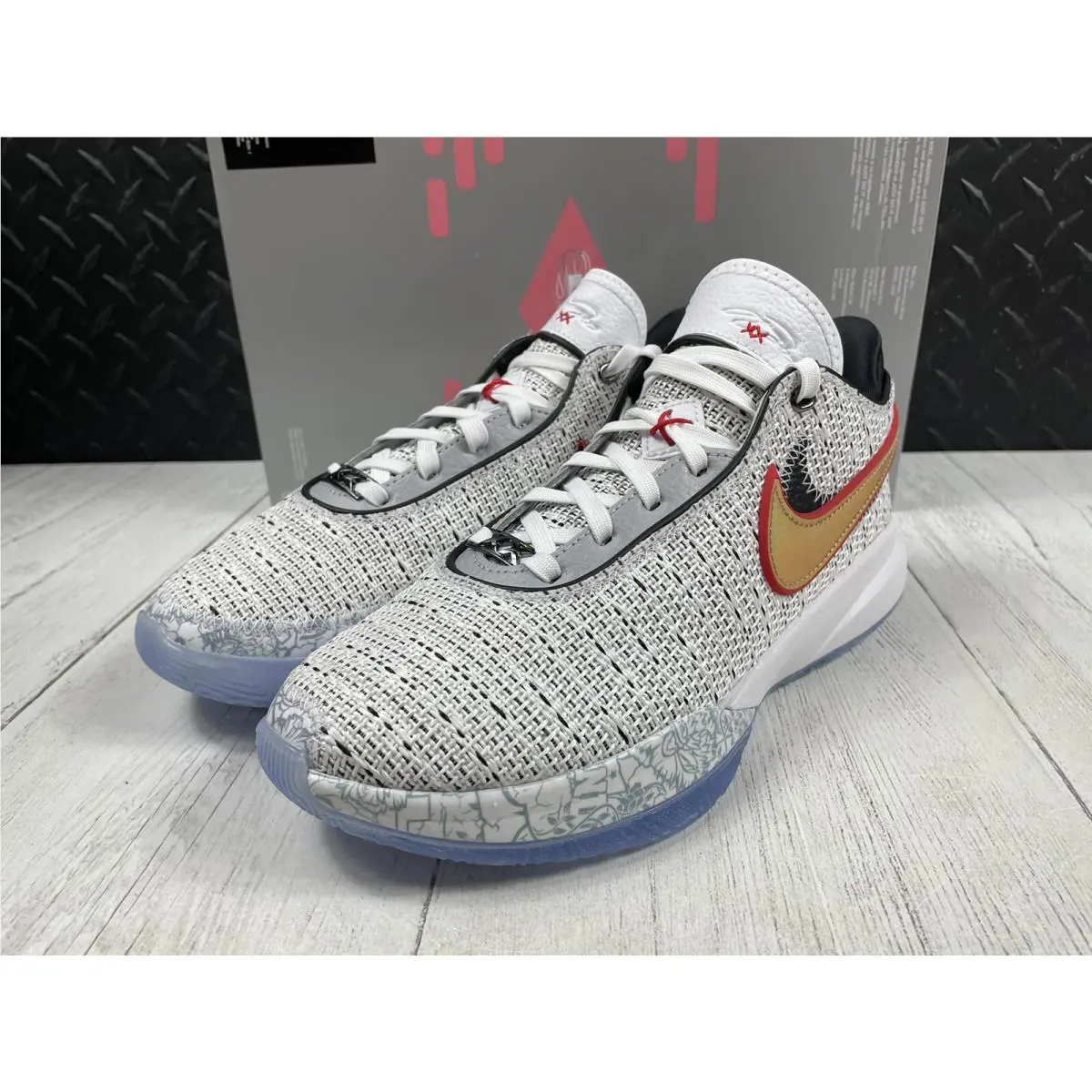 Nike shoes - Nike LeBron 20 - LeBron - DQ8651-100 - White/Metallic Gold-Black (UPC: 0196153026704) 3