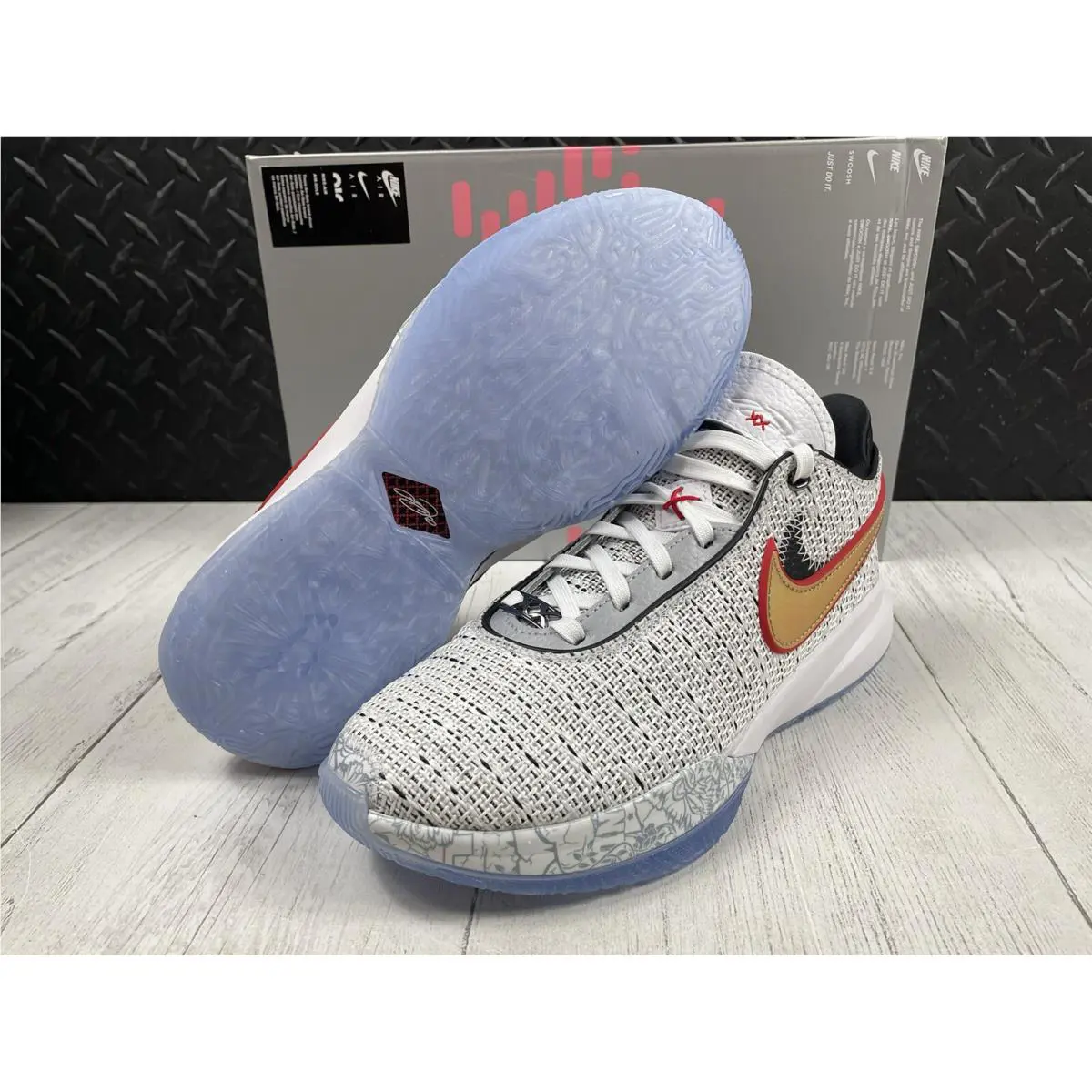 Nike shoes - Nike LeBron 20 - LeBron - DQ8651-100 - White/Metallic Gold-Black (UPC: 0196153026704) 4