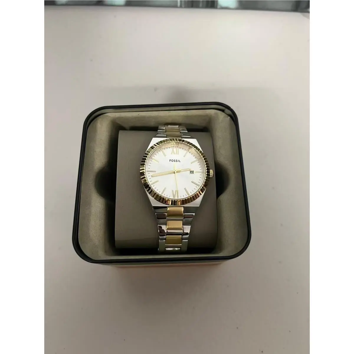 Fossil ES5259 Scarlette Three-hand Date Two-tone Stainless Steel Watch