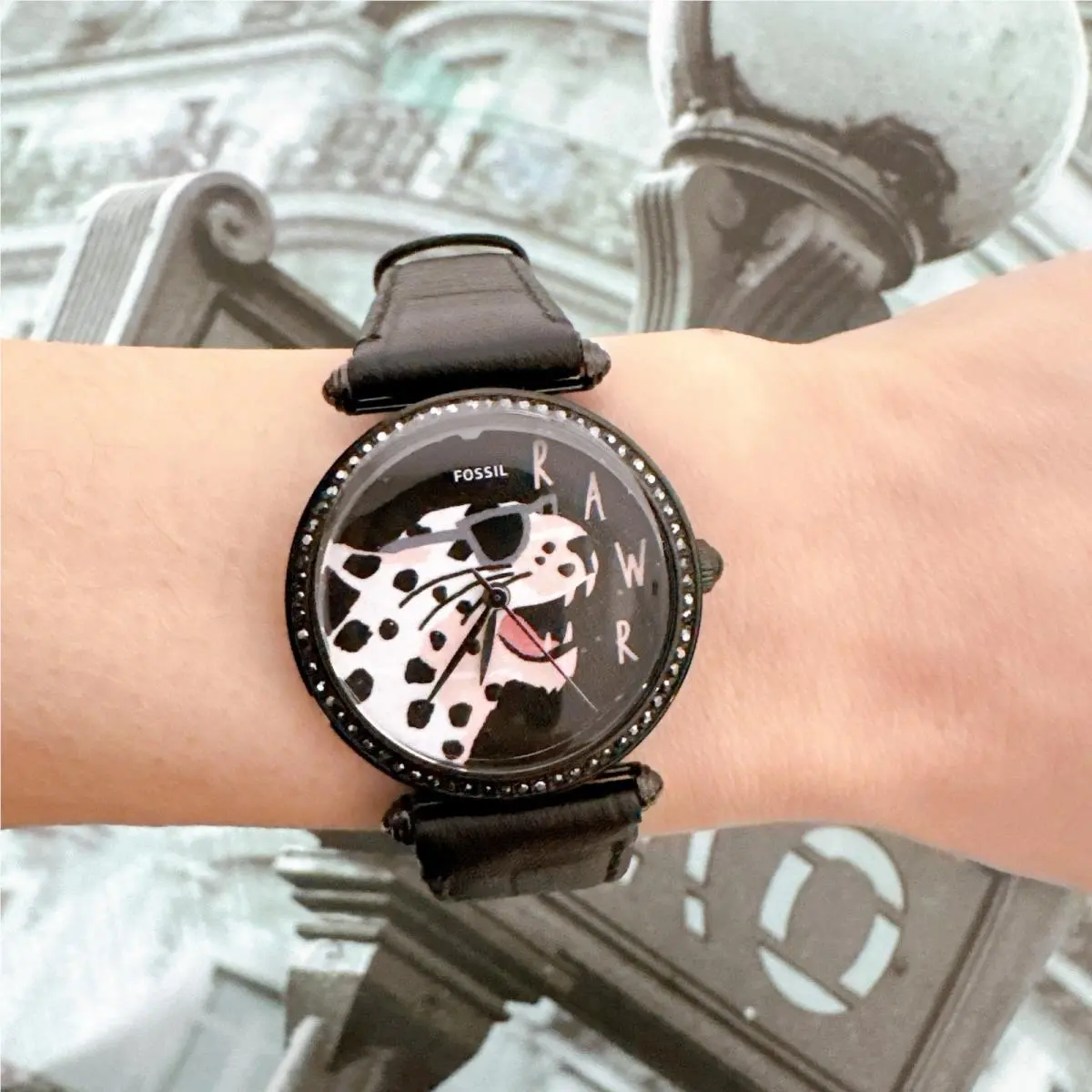 Fossil ES4710 Lyric Three-hand Black Leather Watch