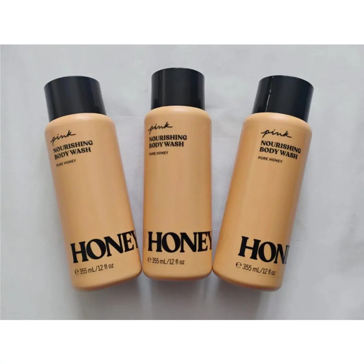 Pink By Victoria`s Secret Nourishing Body Wash Pure Honey 12 Fl.oz. Lot OF 3