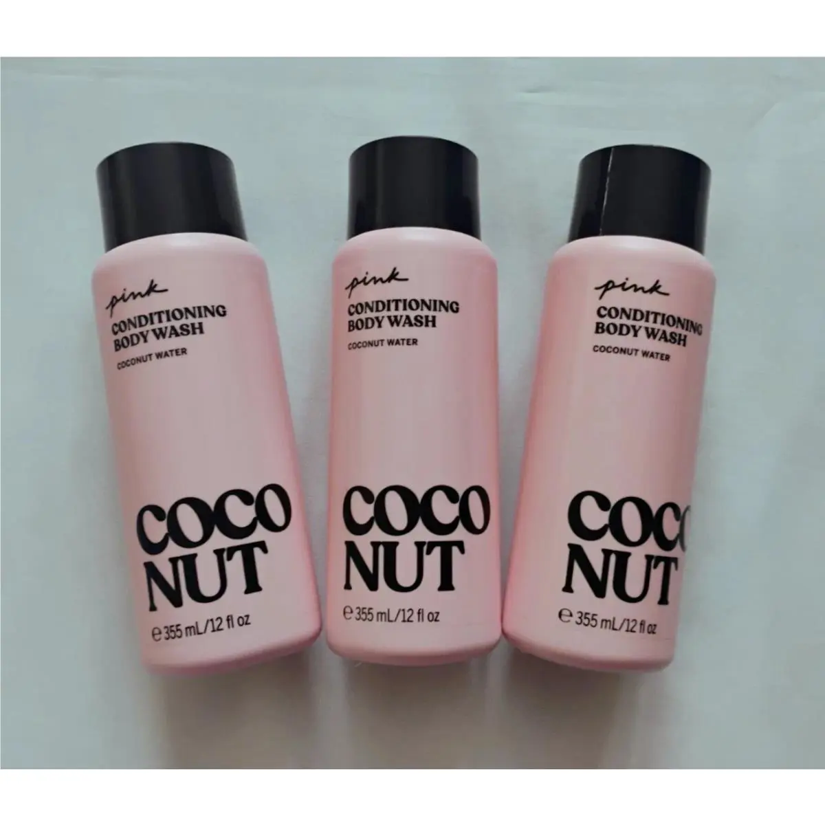 Pink By Victoria`s Secret Conditioning Body Wash Coconut 12 Fl.oz. Lot OF 3