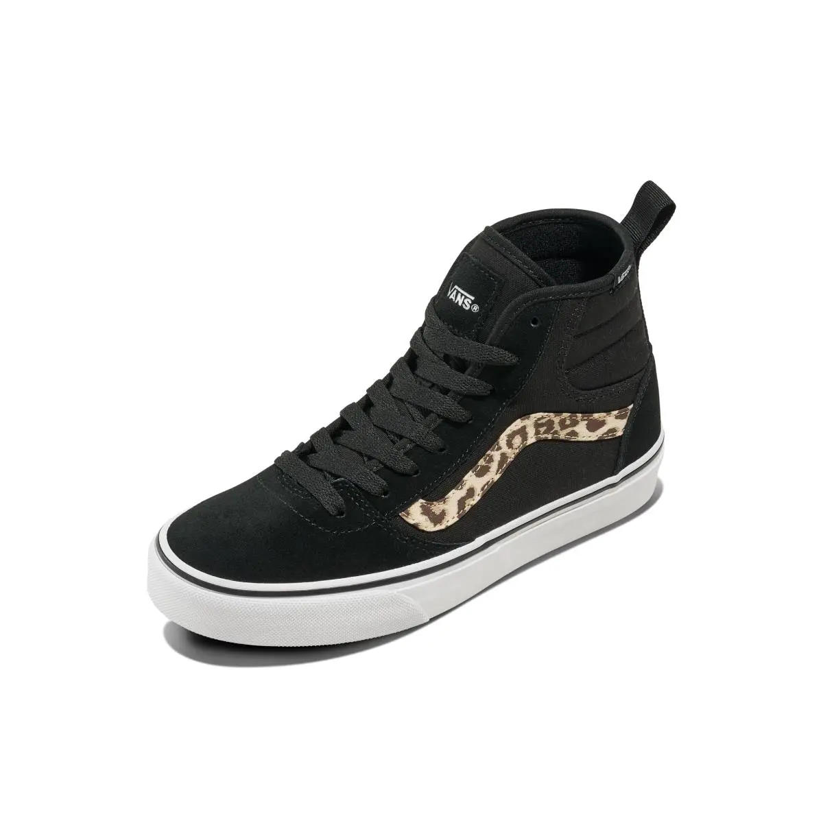 Women`s Ashwood Hi Decon Shoe High Top Fashion Sneakers with leopard black by Vans