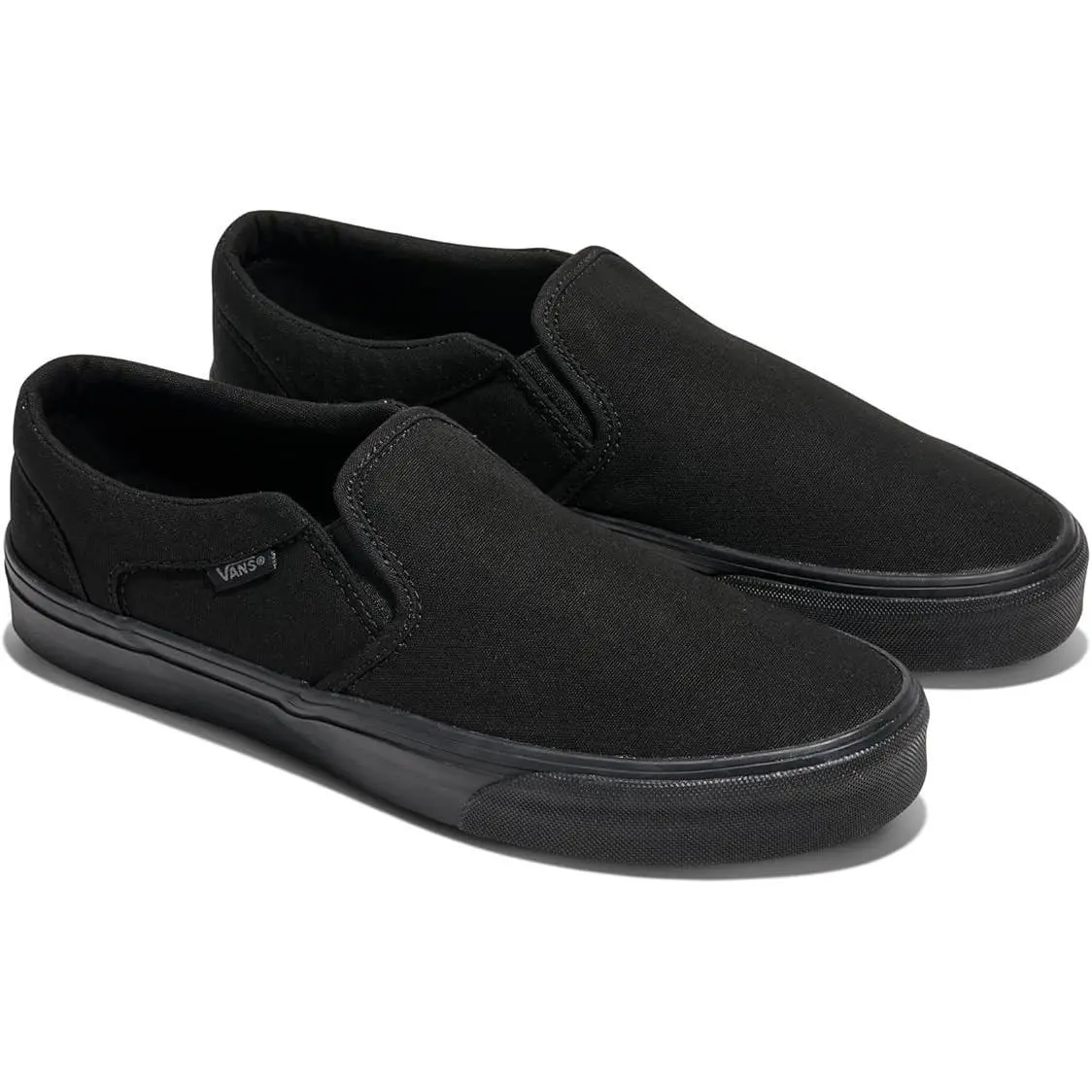 Vans Men`s Asher Black Canvas Slip on Skate Shoes Assorted Sizes - Black