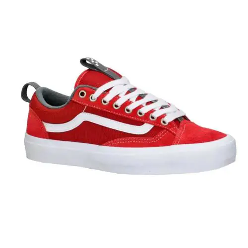 Vans Skate Old Skool 36 + Red/ White Men`s Shoes Leather/ Mesh - Red/ White