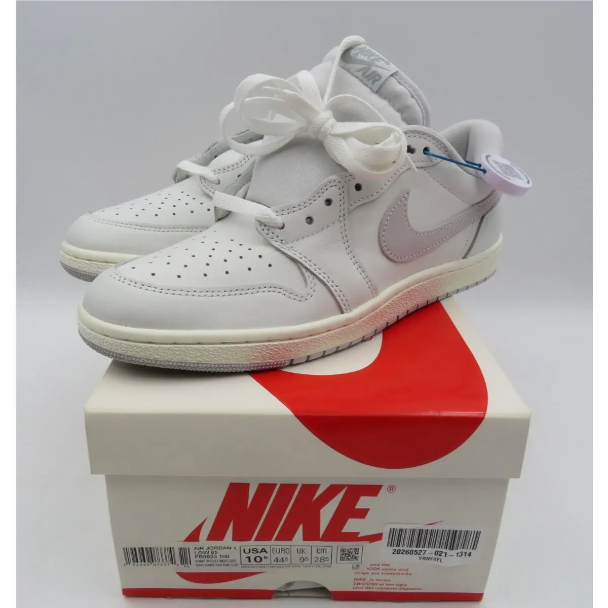 Nike Air Jordan 1 Retro `85 OG Low Neutral Grey DS FB9933-100 Size 10.5