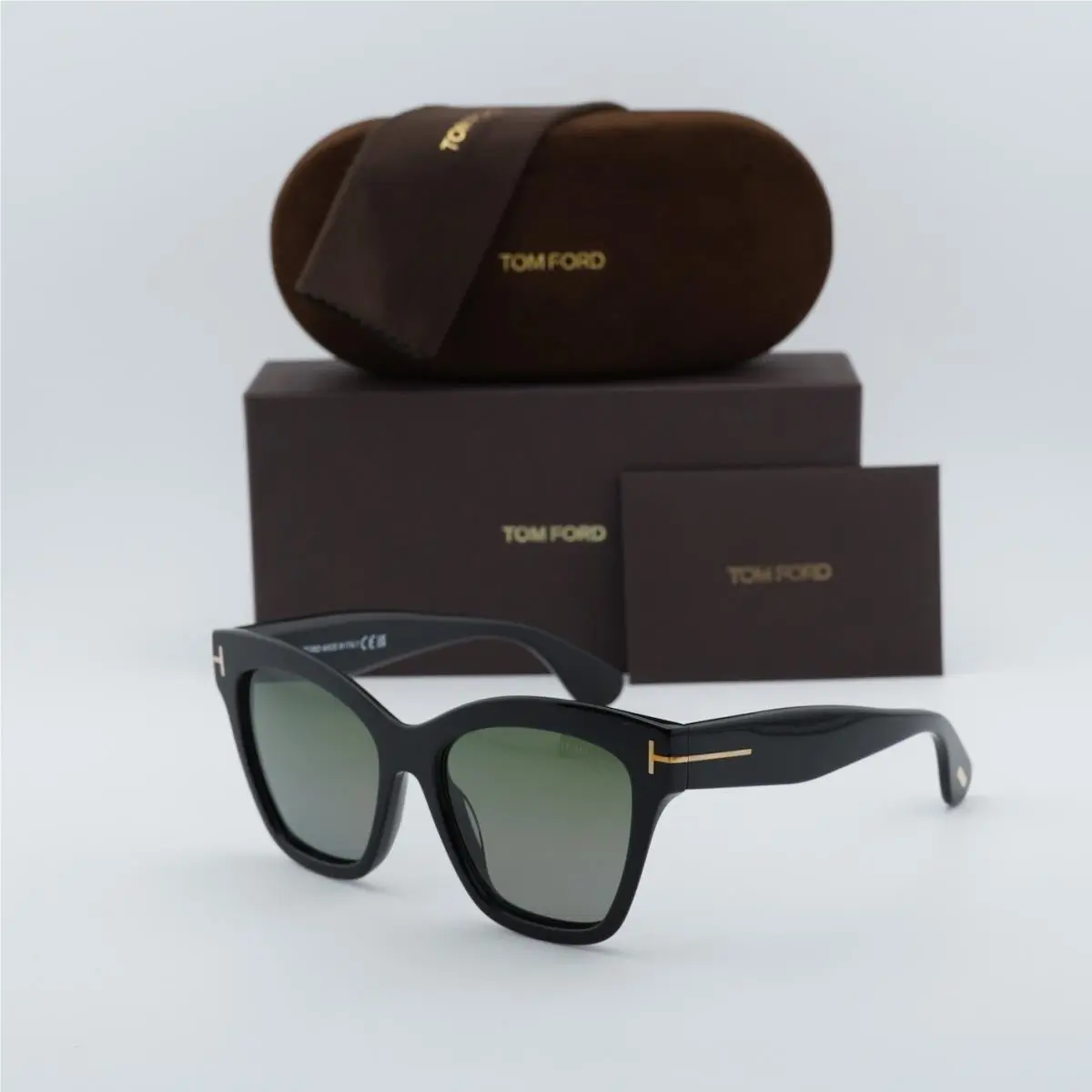 Tom Ford FT1217 01R Black/green Polarized 55-17-140 Sunglasses