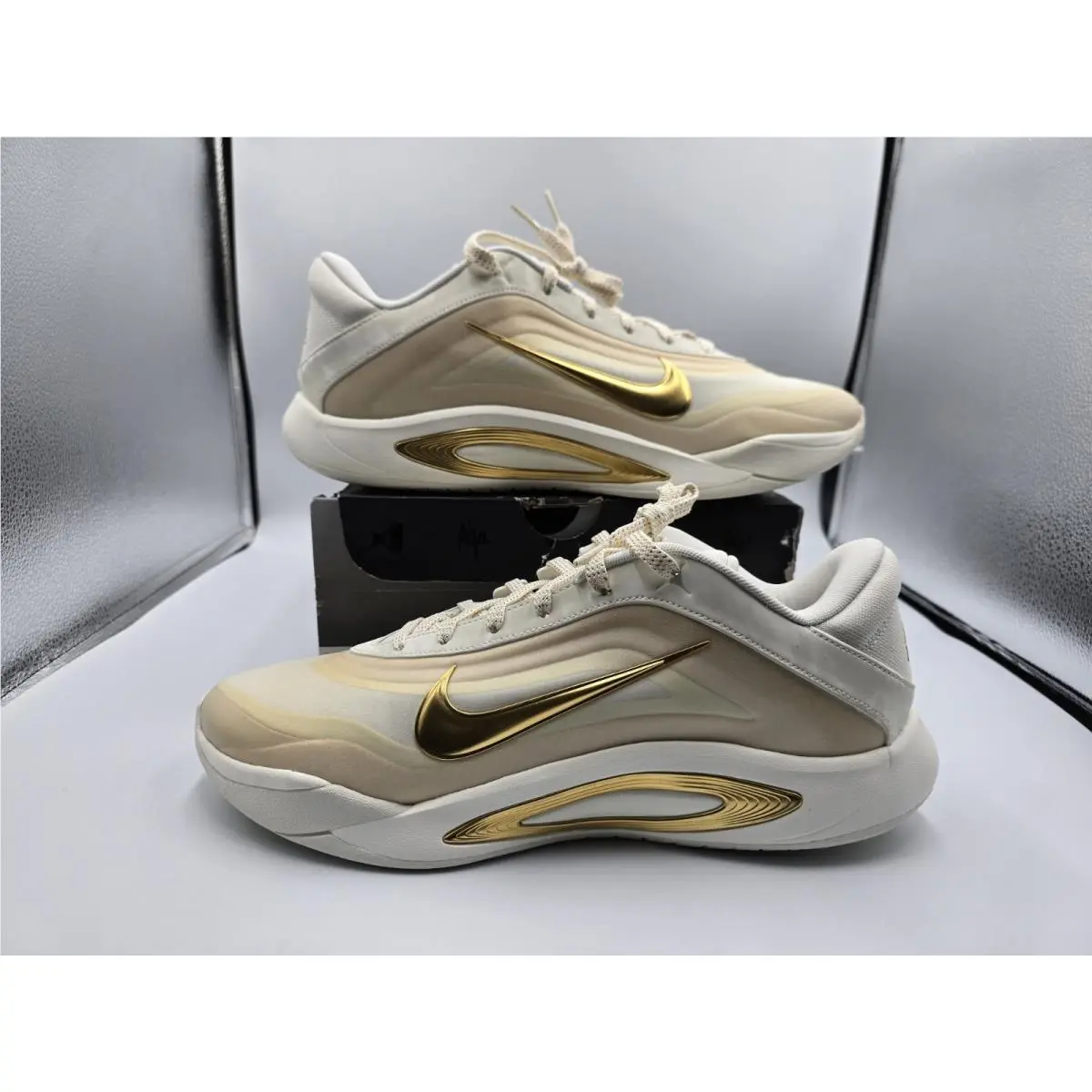 A’one Dynasty “sail/metallic Gold” Bball Shoe FZ8605-102 US W 12.5 M 11 by Nike