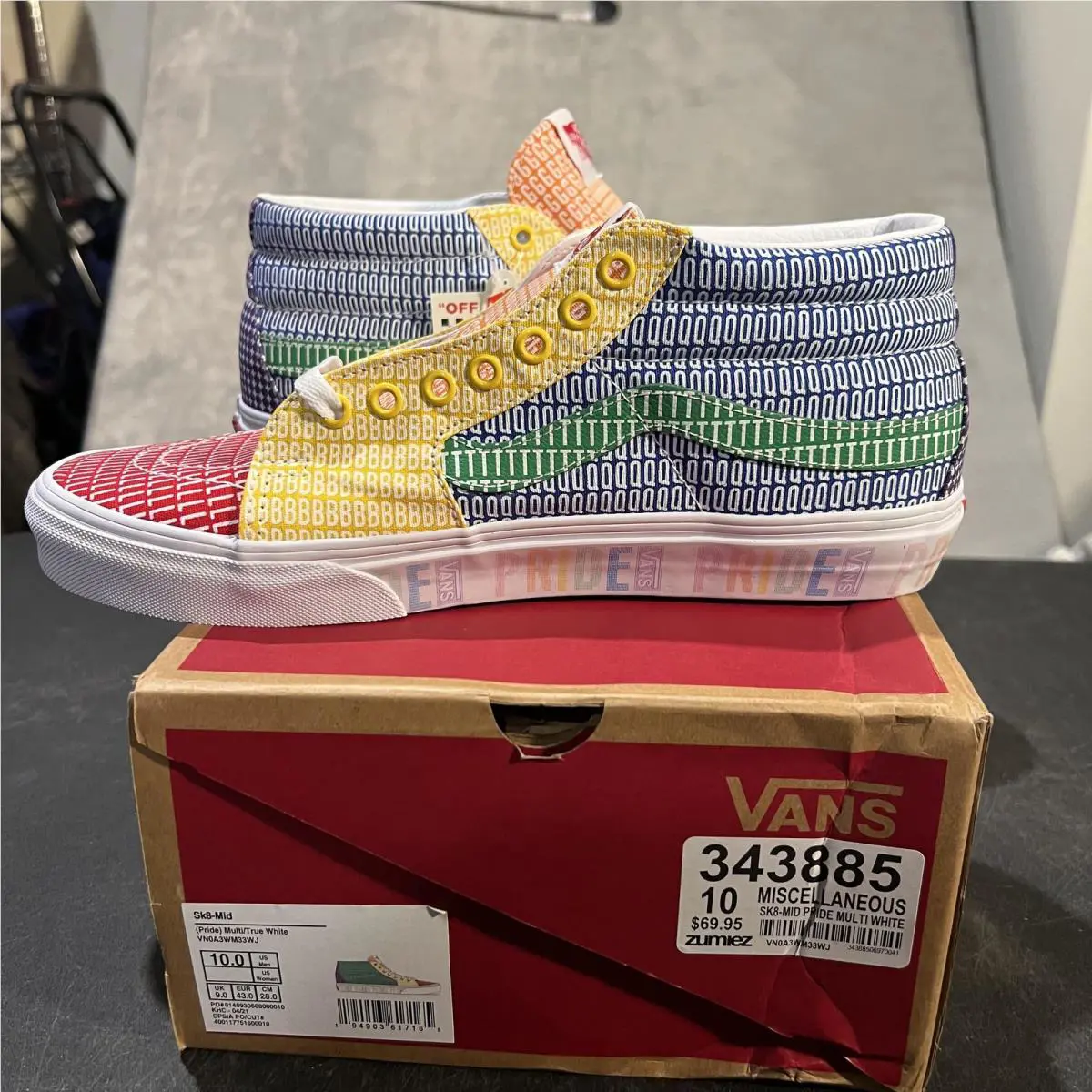 Vans shoes - Vans Sk8-Mid Pride Multi/True White - VN0A3WM3VSWU - Multicolor 5