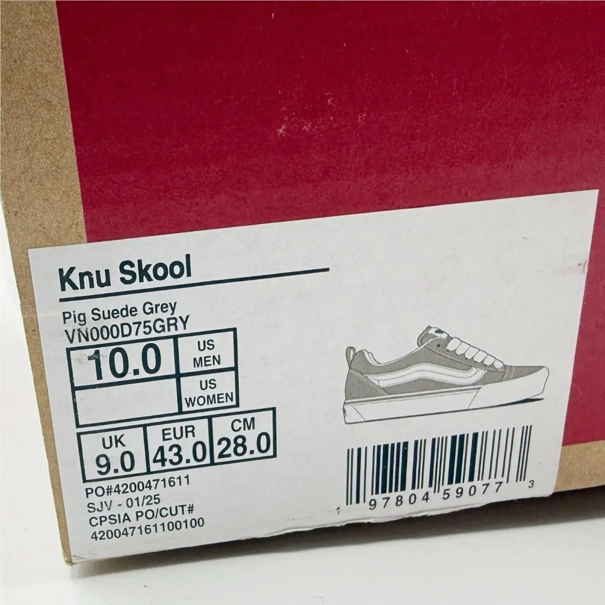 Vans shoes - VANS Knu Skool - Knu Skool - VN000D75GRY - Grey / White 10