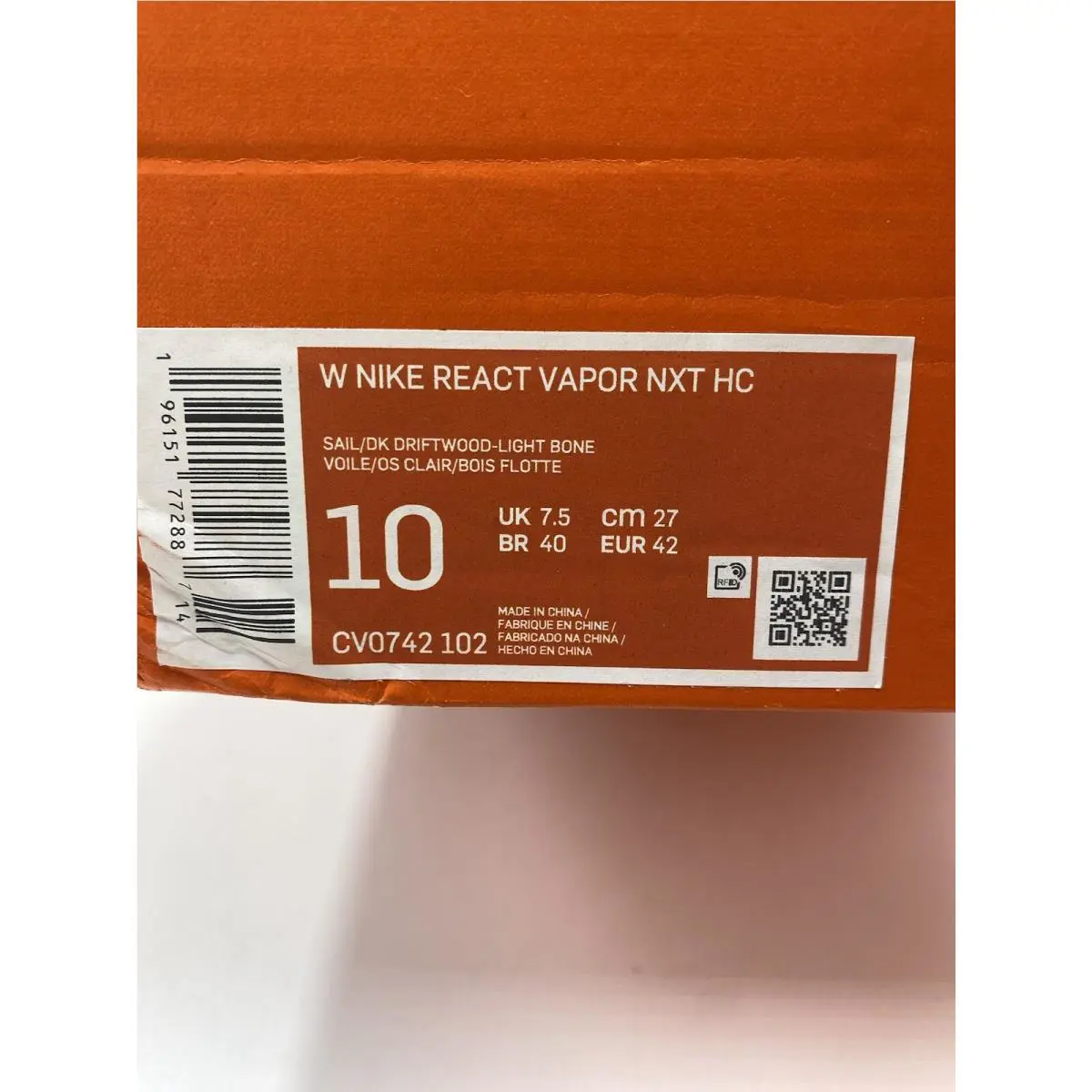 Nike shoes - Nike React Vapor - React Vapor - CV0742 102 - Sail/Light Bone (UPC: 196151772887) 8