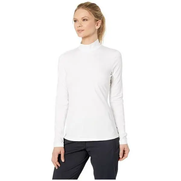 Nike Women`s Dri-fit UV Long Sleeve Golf Top Mock-neck White/White-Size:2XL--NWT - White