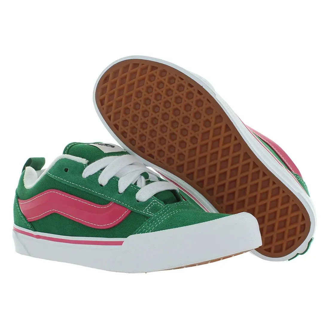 Vans Knu Skool GS Boys Shoes Size 4.5 Color: Green/pink - Green/Pink, Main: Green