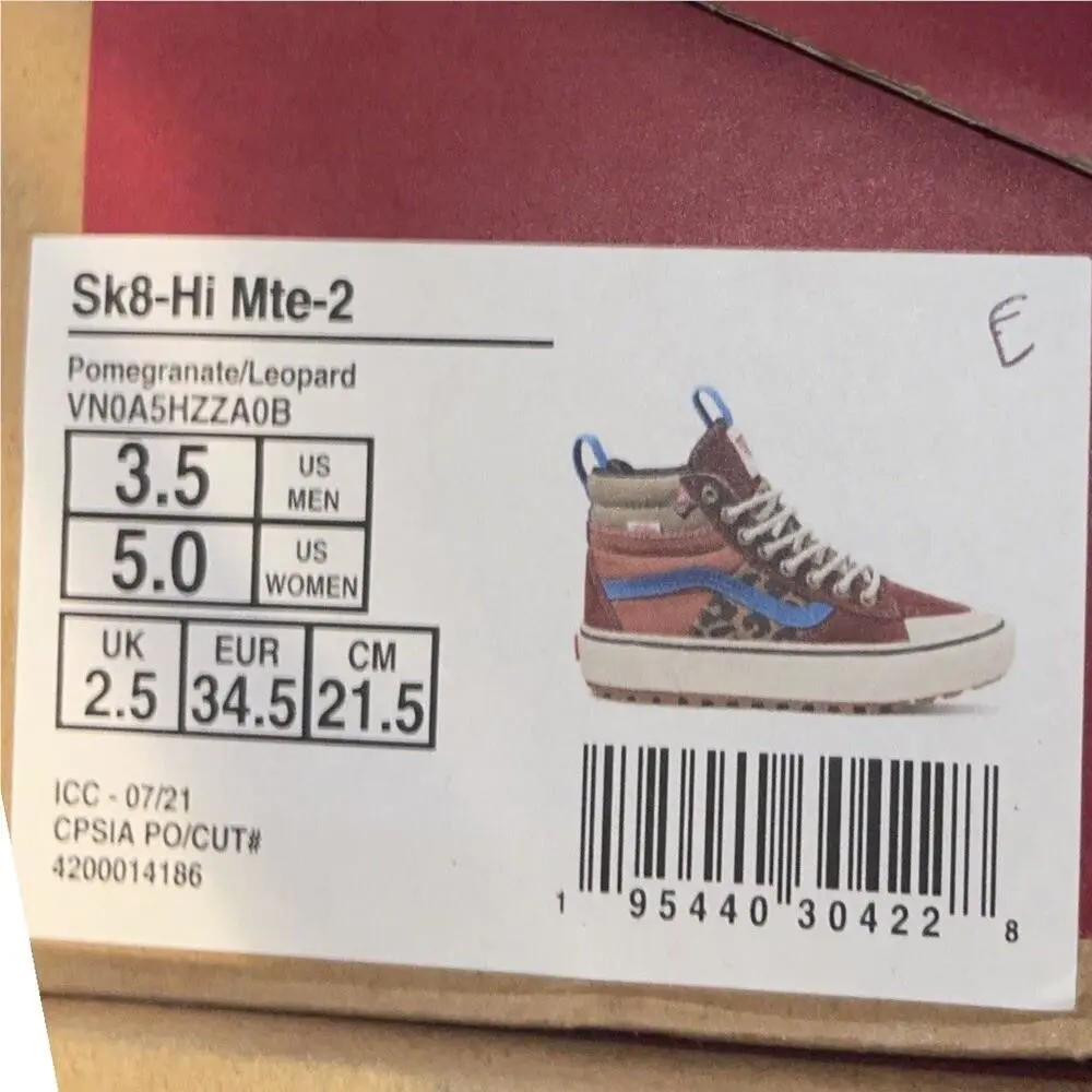 Vans shoes - VANS Sk8-Hi Mte - Mte - VN0A5HZZA0B1 - Multicolor 8