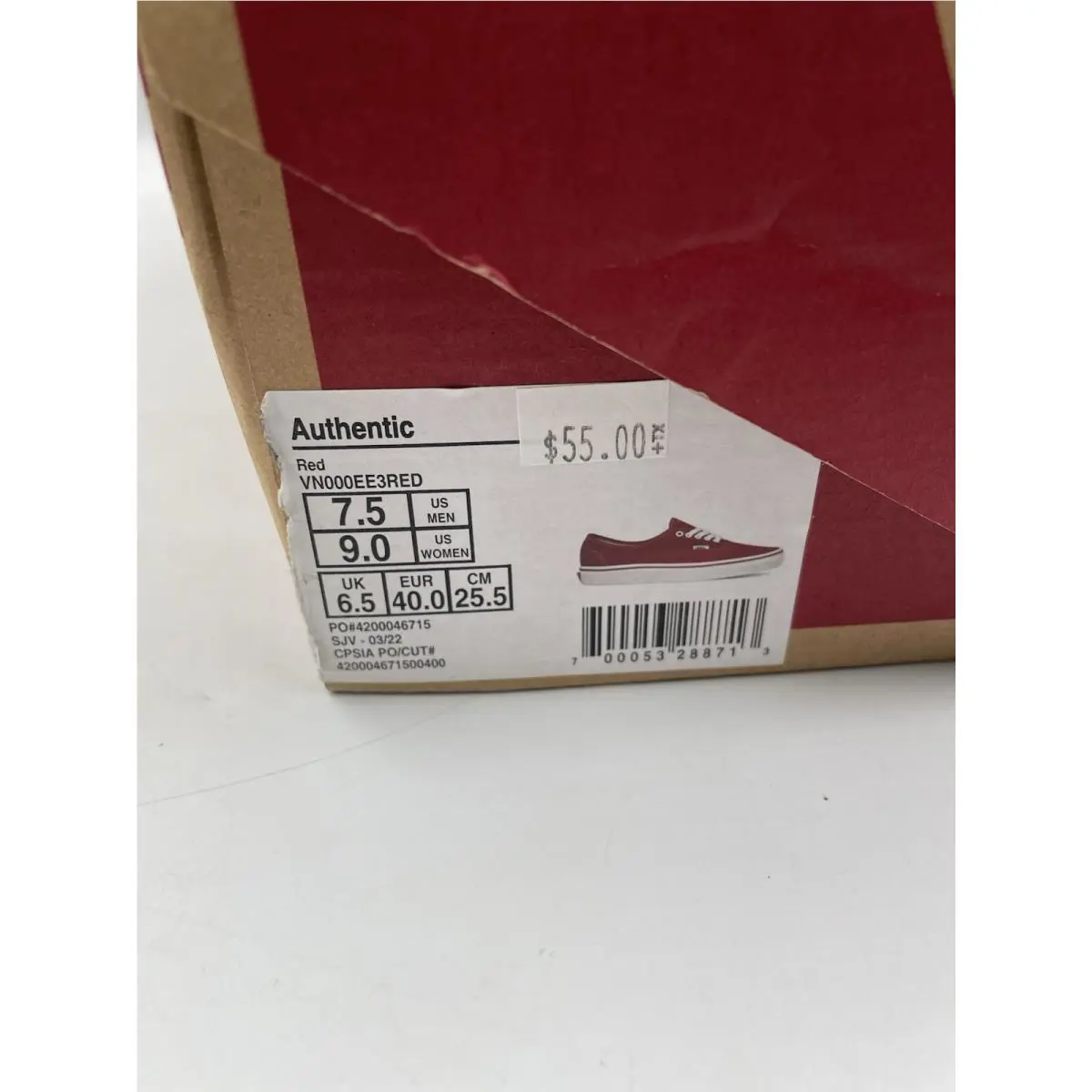 Vans shoes - VANS Authentic - Authentic - Red 1