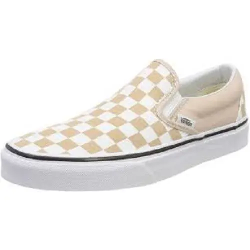 Vans Classic Slip-on Checkerboard Sneakers Men Shoes Beige/white/ Size 10.5 - Creme Brule Beige/White - VN000D6YCHW