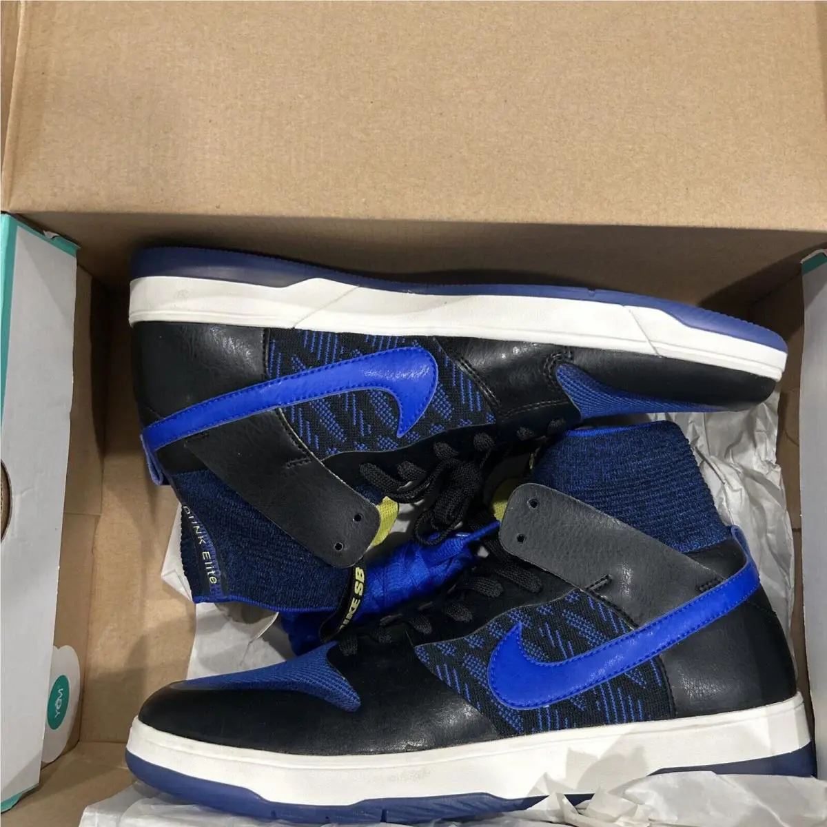 Nike shoes - Nike Sb Dunk High Elite - 918287-041 - Black/Racer Blue-Sail (UPC: 888977131077) 4