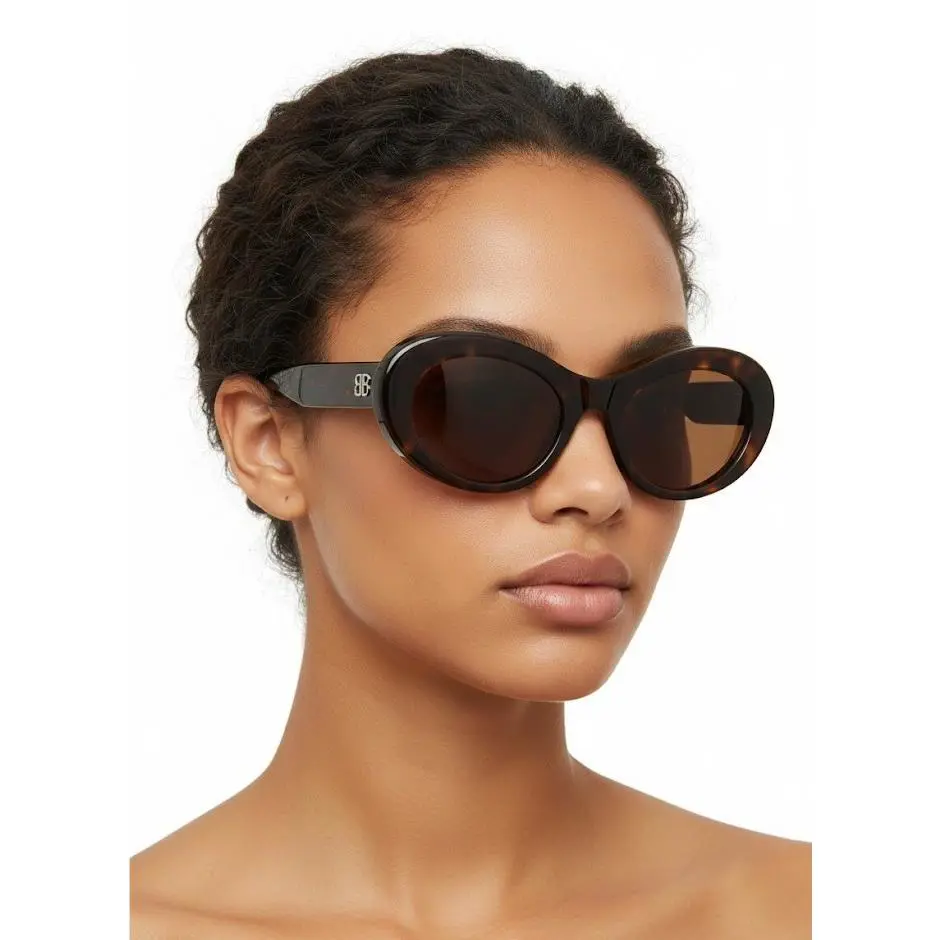 Balenciaga Women 55mm Oval Sunglasses Havana Havana Brown