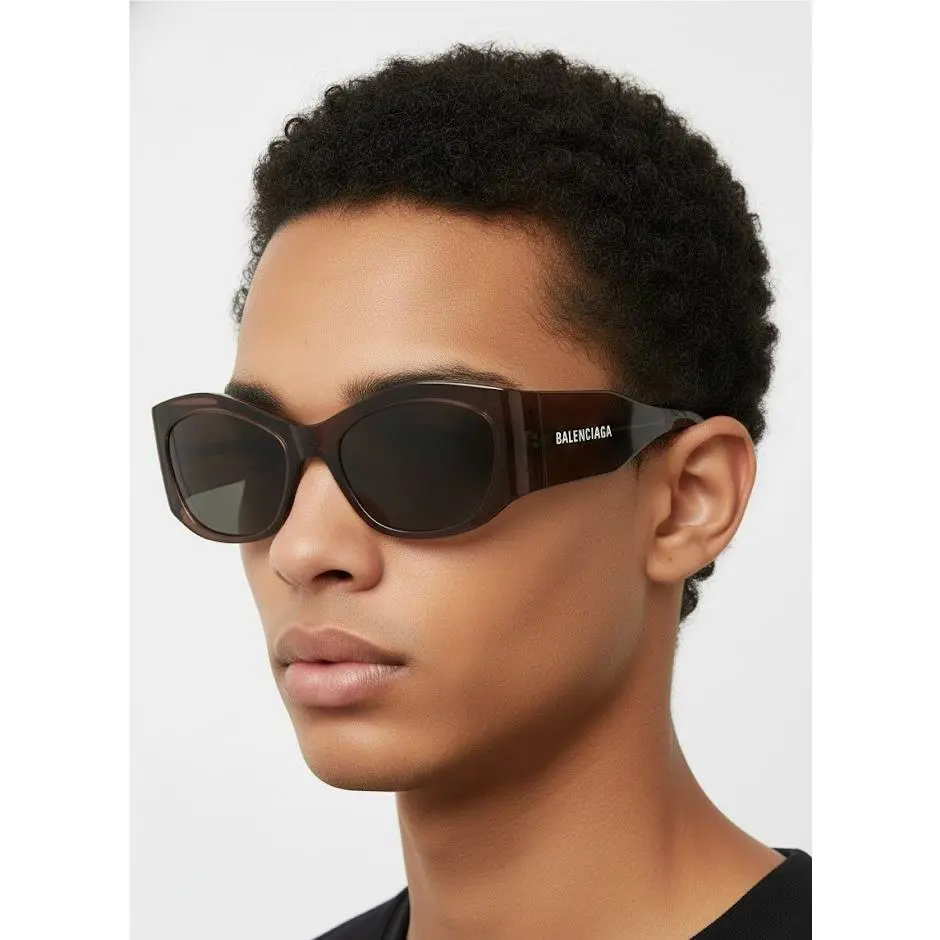 Balenciaga Women 56mm Square Sunglasses Brown Brown Grey