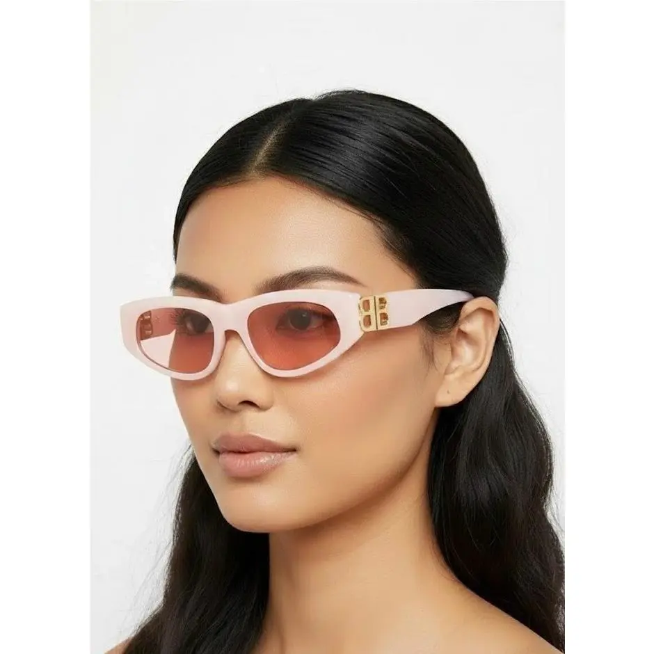Balenciaga Women 53mm Cat Eye Sunglasses Pink Gold Red