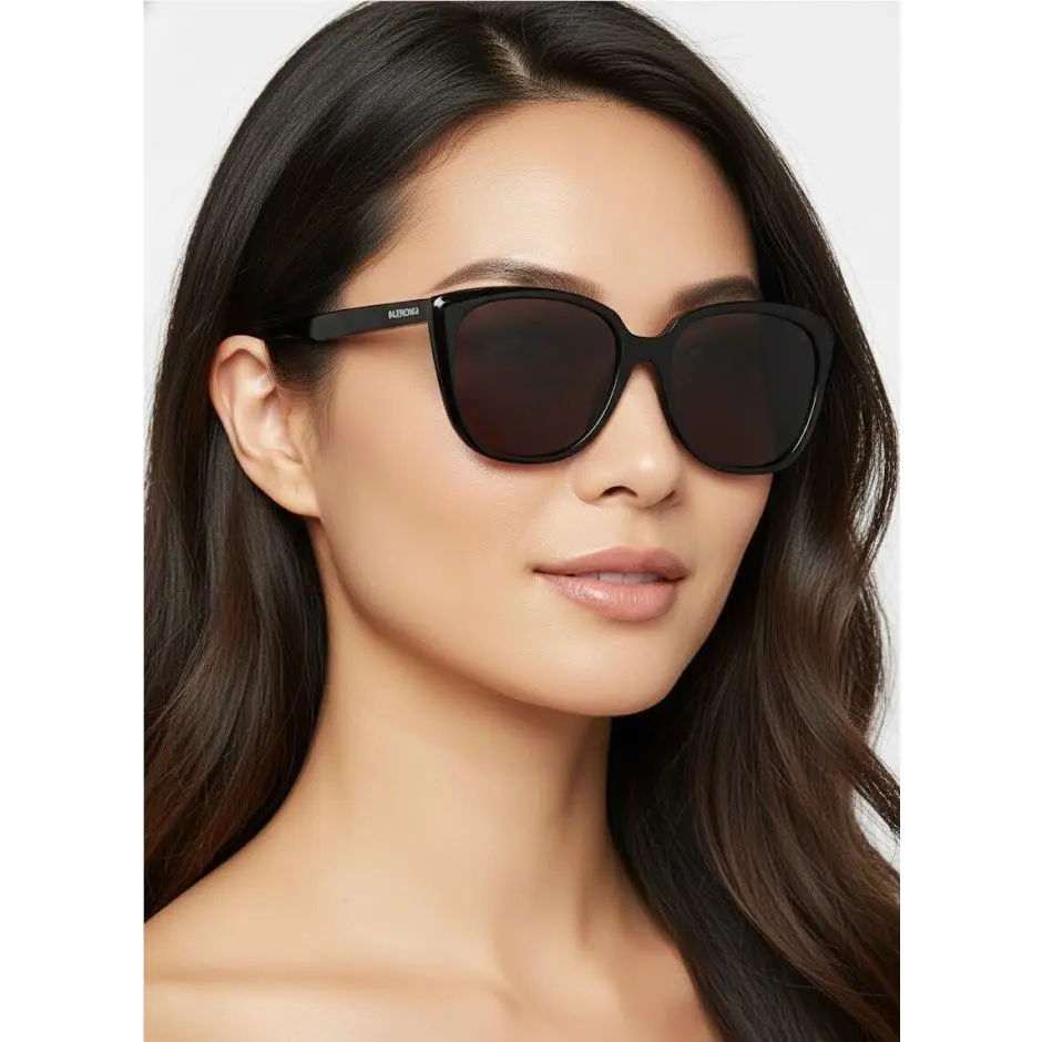Balenciaga Women 57mm Square Sunglasses Black Black Grey