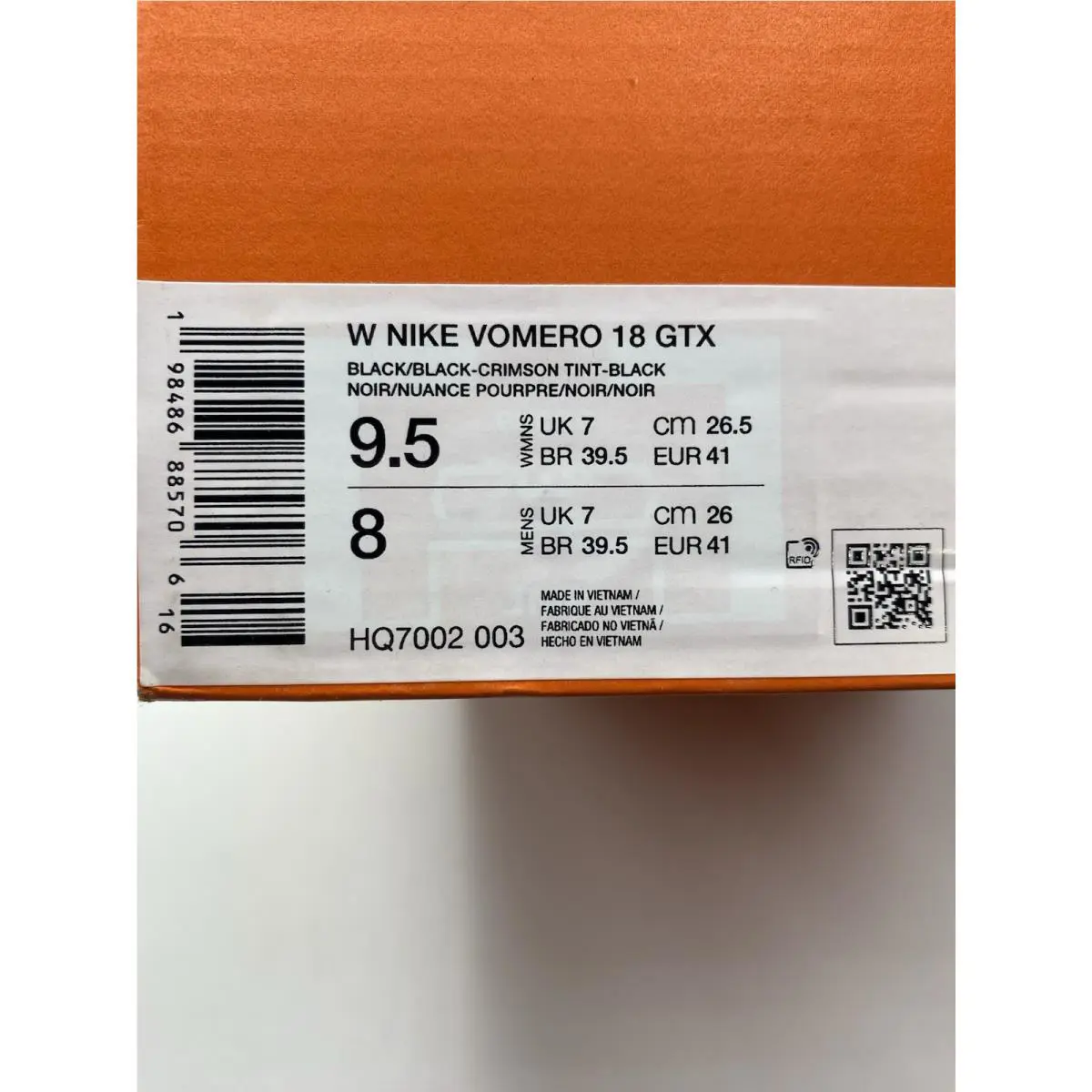 Nike shoes - Nike Vomero 18 - Vomero - HQ7002-003 - Black/Crimson Tint-Black (UPC: 198486909006) 8