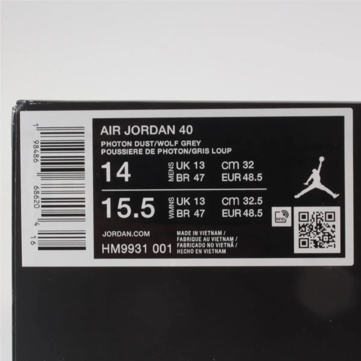 Nike shoes - Air Jordan 40 - Air - HM9931-001 - Gray 9