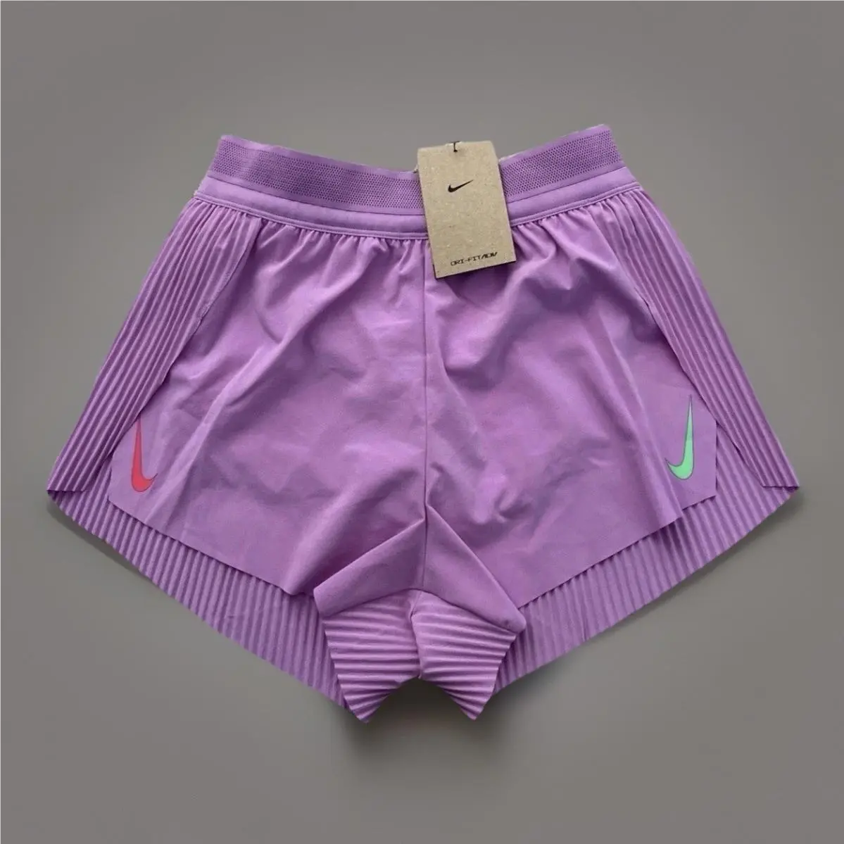 Nike Women’s Sz L Aeroswift Dri-fit Adv Mid-rise 3 Brief-lined Pink FN2328 532