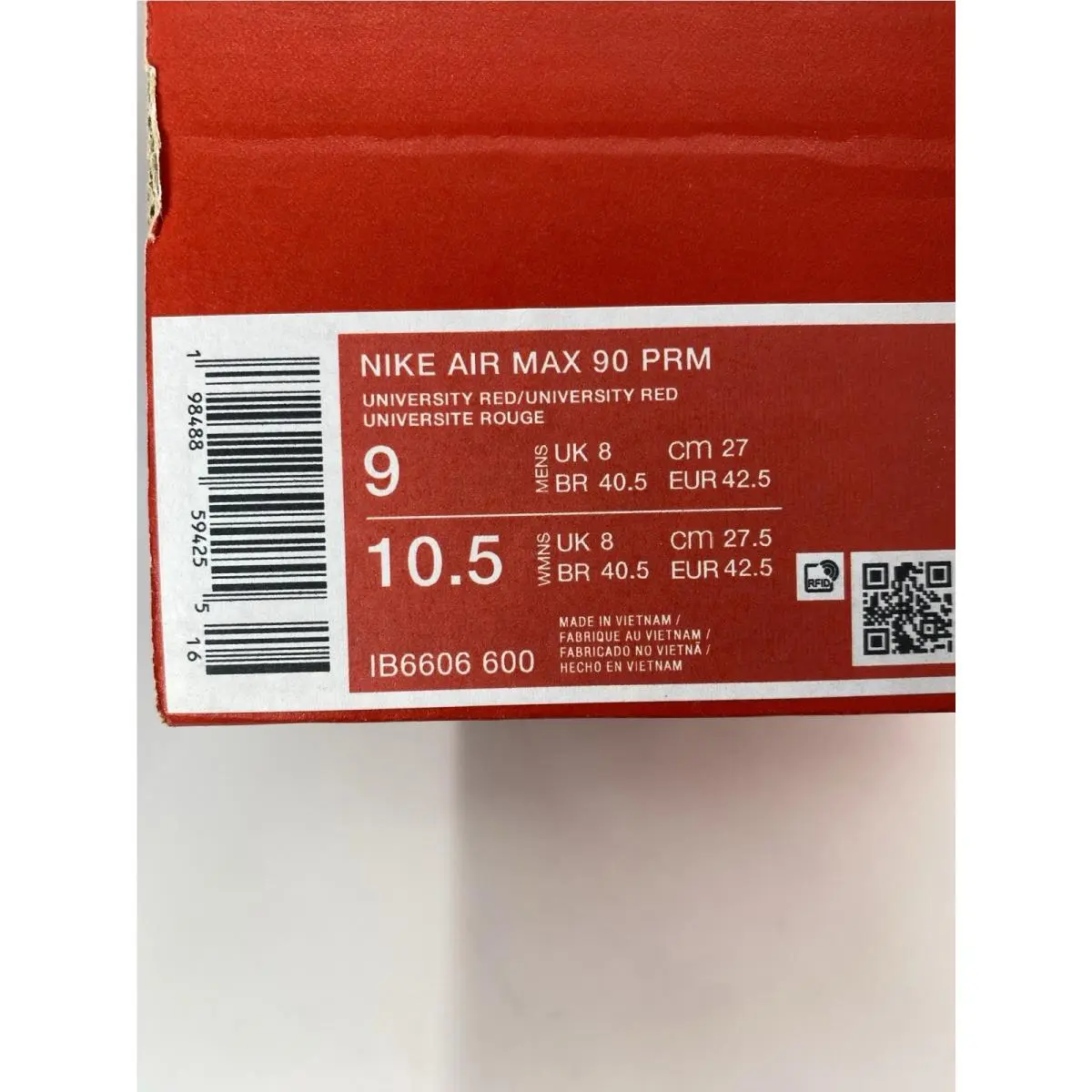 Nike shoes - Nike Air Max 90 - Air Max - 6606 - University Red (UPC: 198488594255) 8