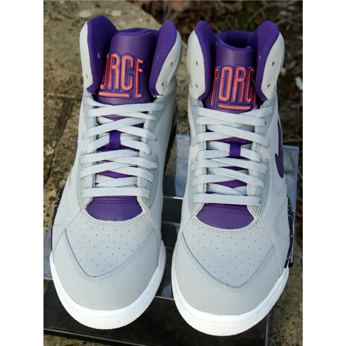Nike shoes - Nike Air Force 180 Mid - 537330-050 - Wolf grey/court purple/electric orange/white (UPC: 886915912849) 0