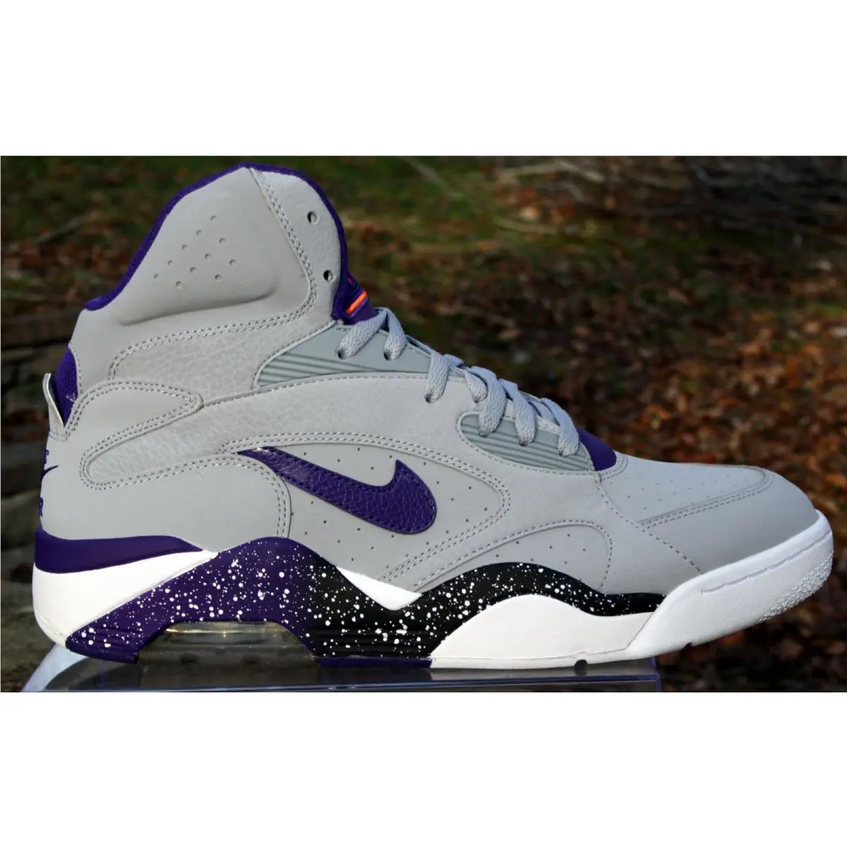 Nike shoes - Nike Air Force 180 Mid - 537330-050 - Wolf grey/court purple/electric orange/white (UPC: 886915912849) 5