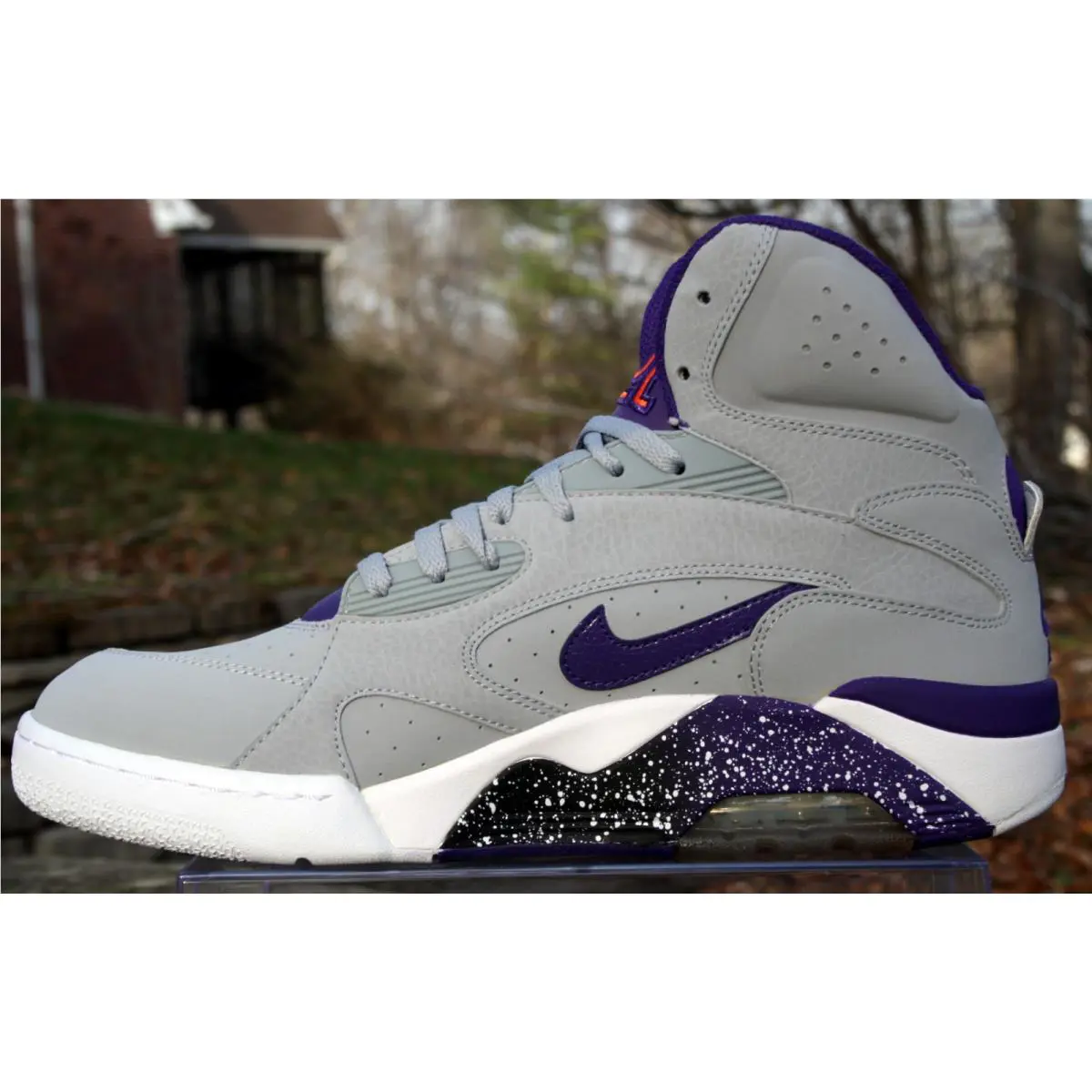 Nike shoes - Nike Air Force 180 Mid - 537330-050 - Wolf grey/court purple/electric orange/white (UPC: 886915912849) 6