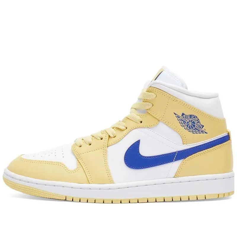 Nike shoes - Air Jordan 1 Mid - Air Mid - BQ6472 - Yellow White Blue 3