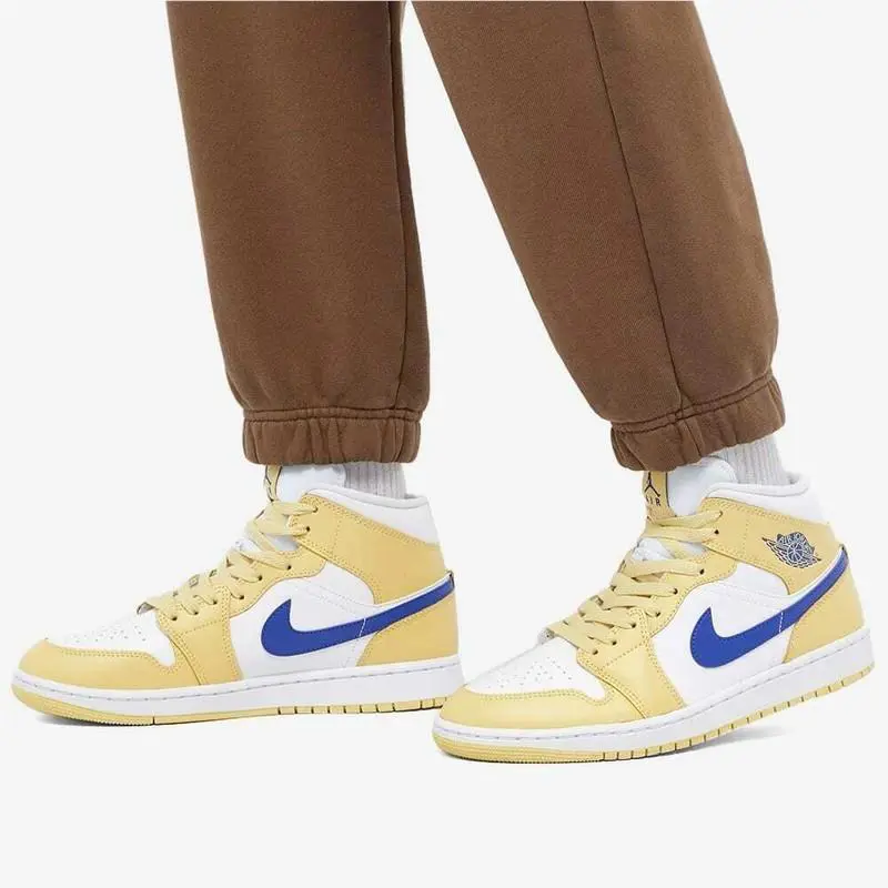 Nike shoes - Air Jordan 1 Mid - Air Mid - BQ6472 - Yellow White Blue 1